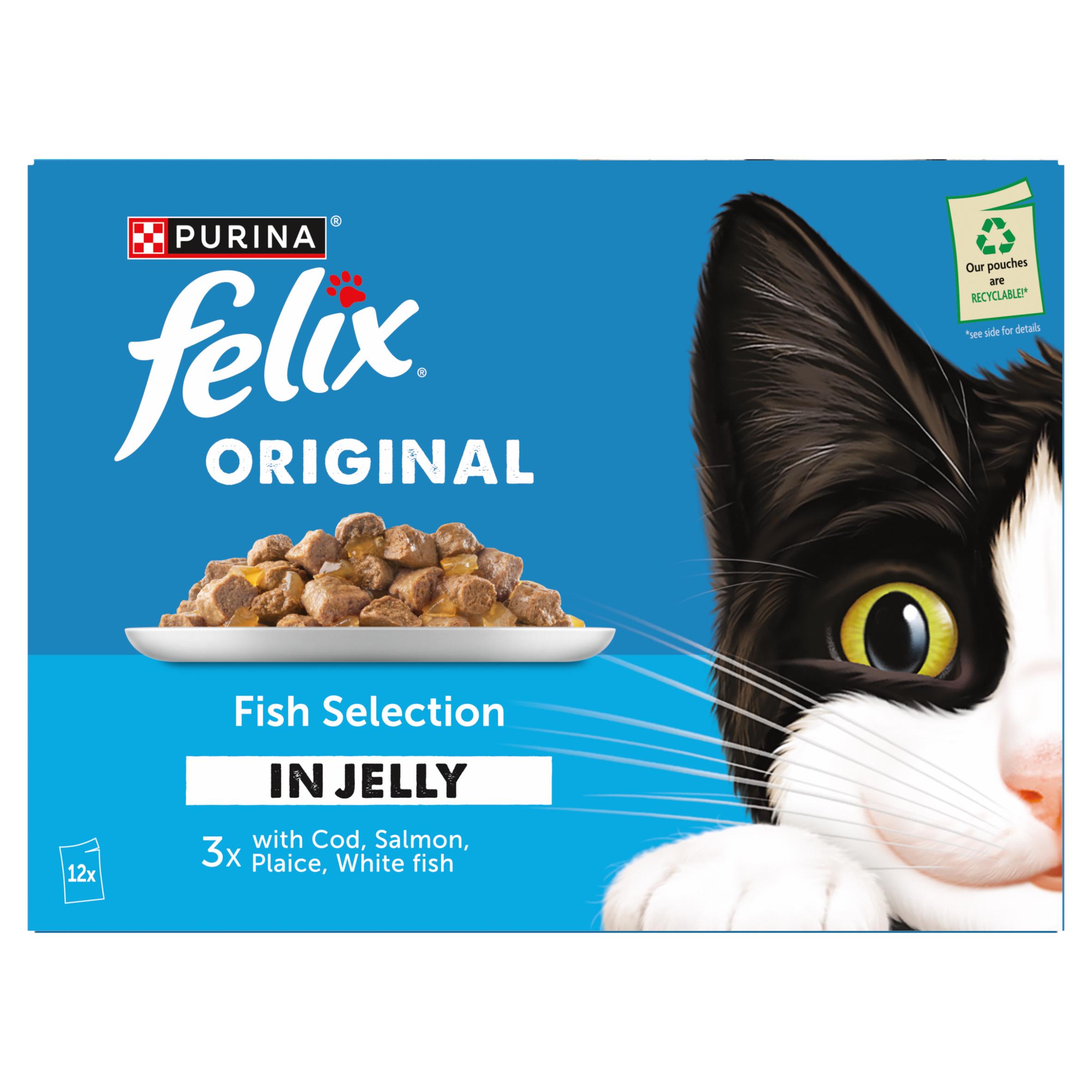 Felix Original Fish Selection in Jelly Wet Cat Food 12 x 85g thumbnail 3