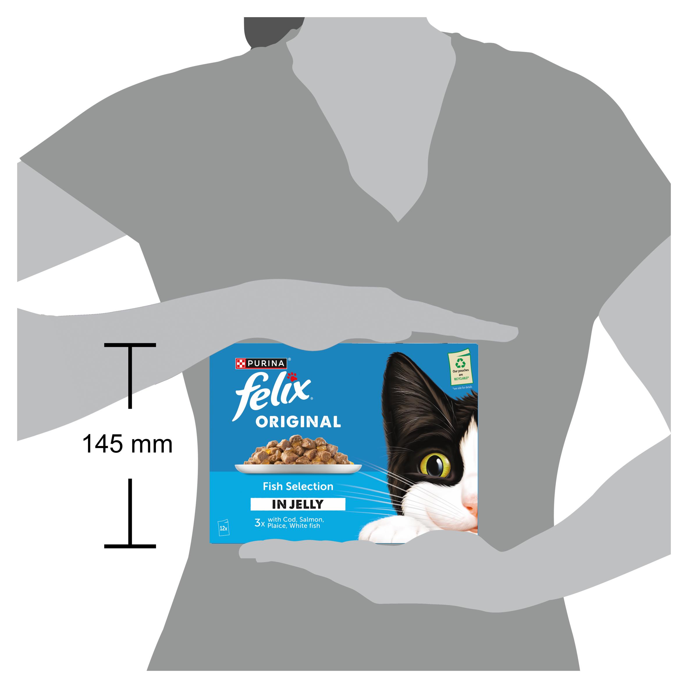 Felix Original Fish Selection in Jelly Wet Cat Food 12 x 85g thumbnail 4