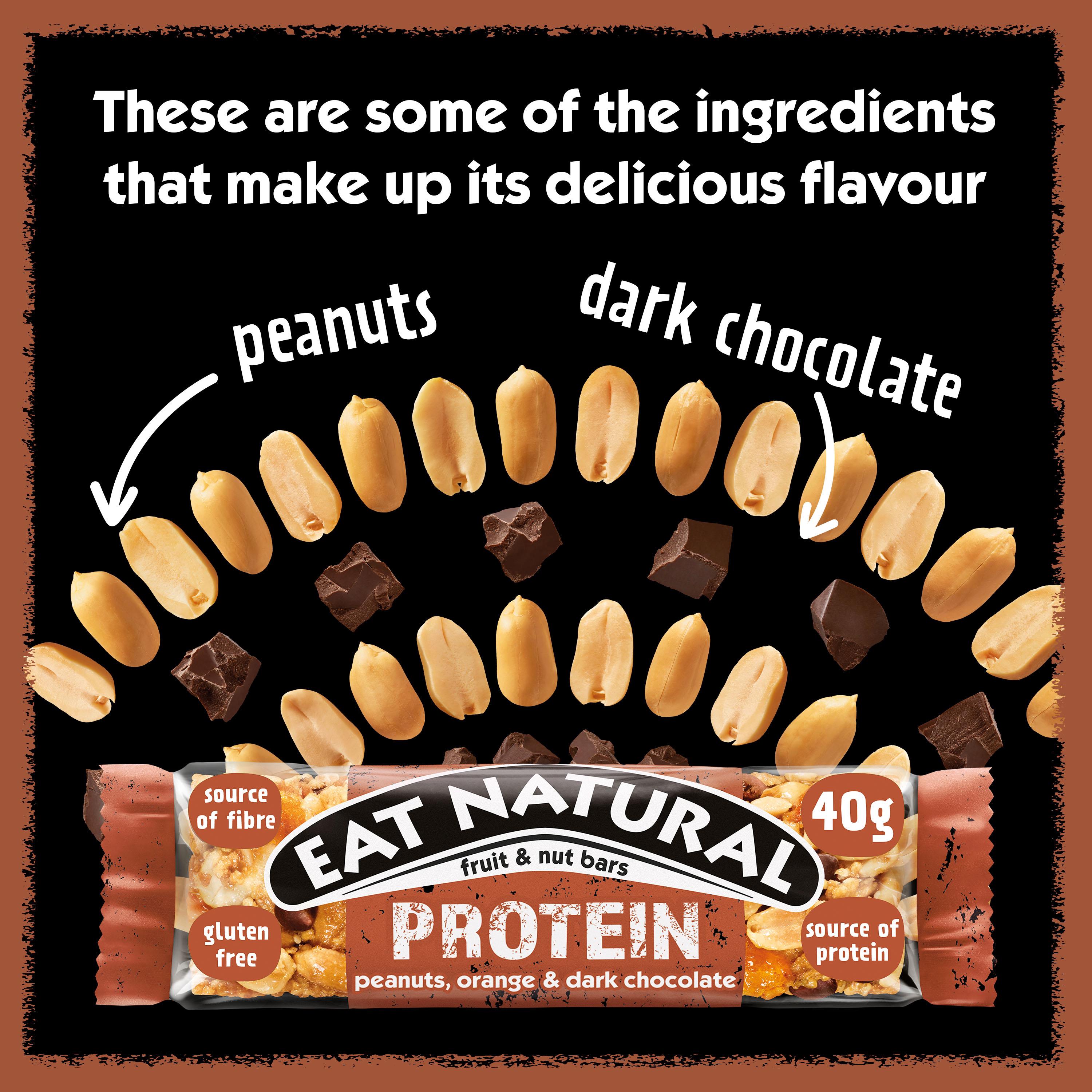Eat Natural Protein Peanuts Orange Dark Chocolate Fruit & Nut Cereal Bars 3x40g thumbnail 3