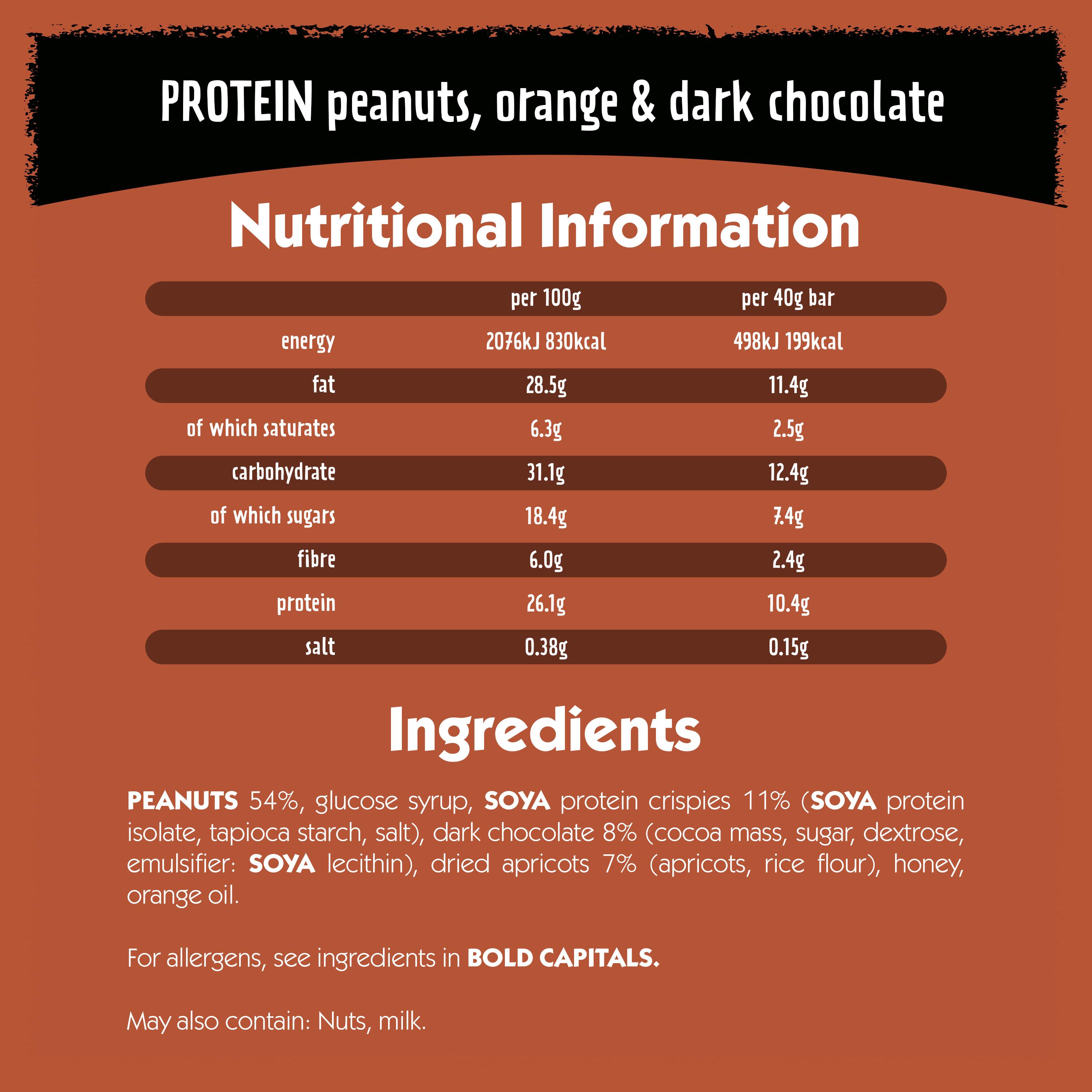 Eat Natural Protein Peanuts Orange Dark Chocolate Fruit & Nut Cereal Bars 3x40g thumbnail 6