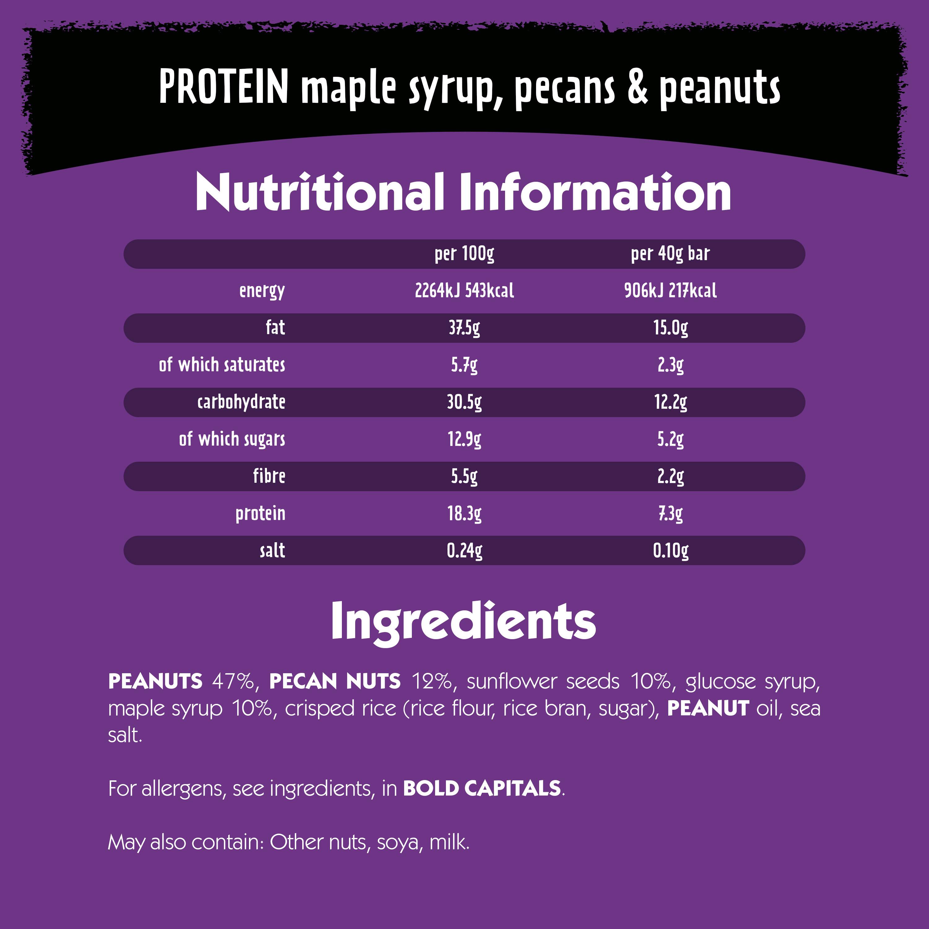 Eat Natural Protein Maple Syrup Pecans Peanuts Fruit & Nut Cereal Bars 3x40g thumbnail 6