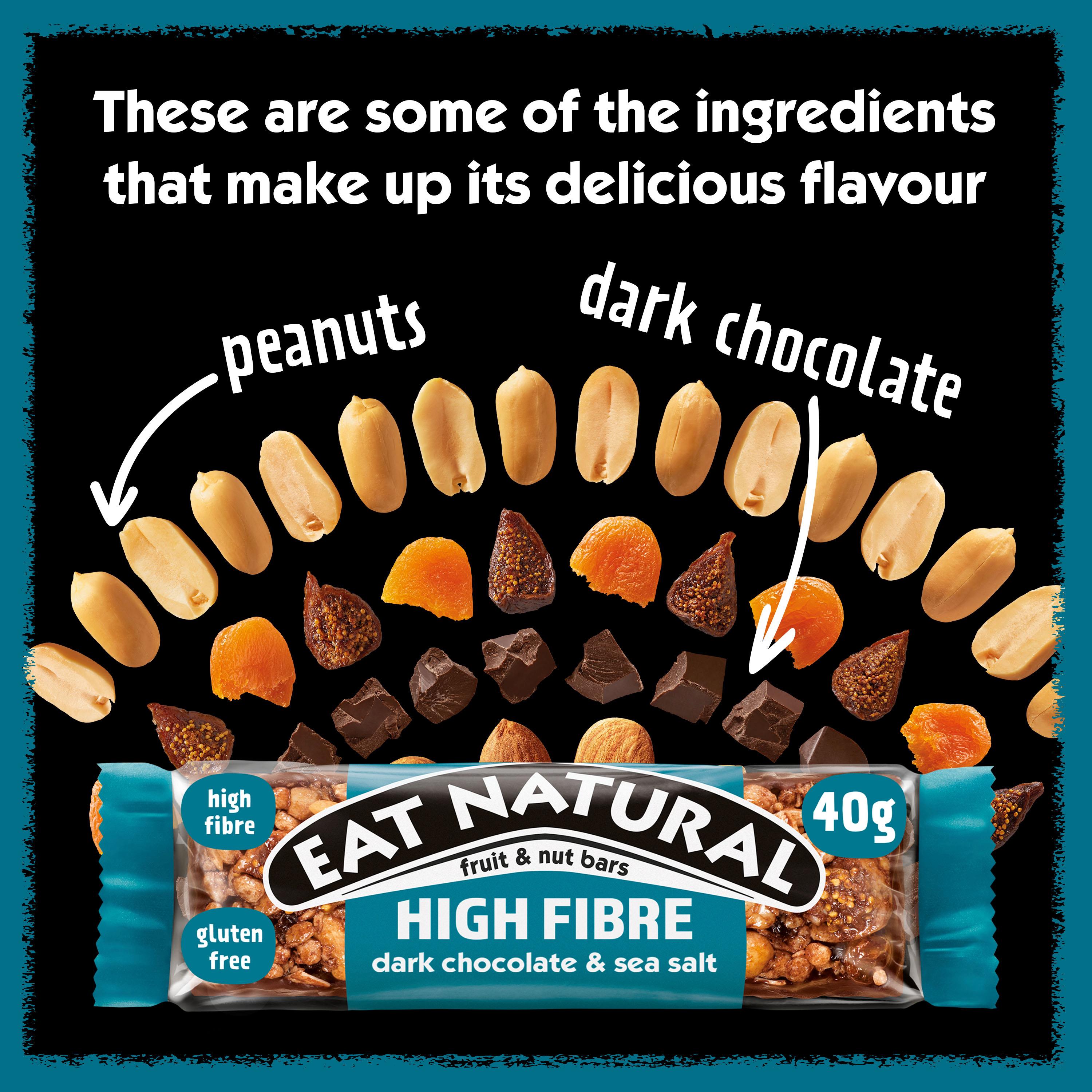 Eat Natural Fibre Dark Chocolate Sea Salt Fruit & Nut Cereal Bars 3x40g thumbnail 3