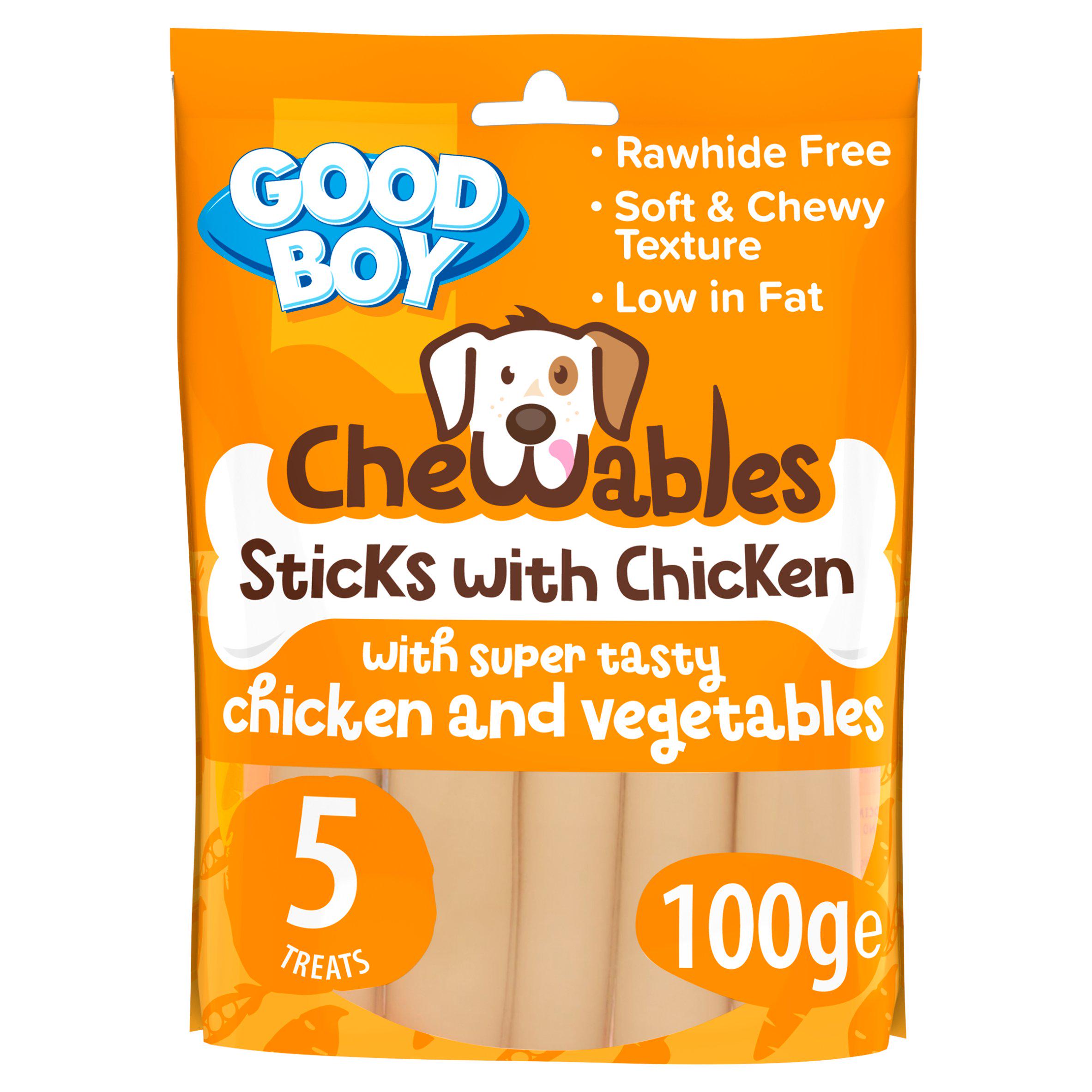 Good Boy Chewables Dog Treats Rawhide Free Chicken Sticks