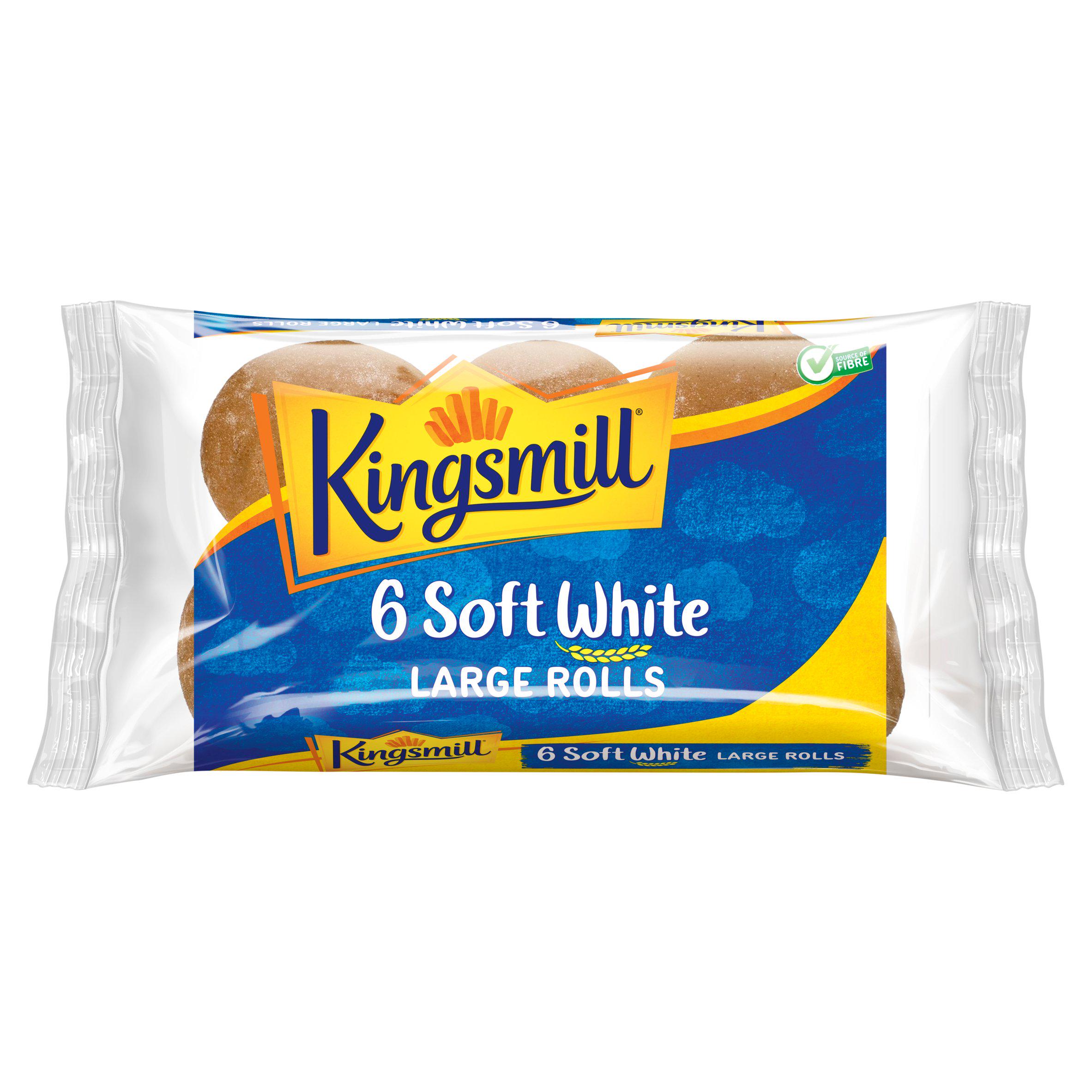 Kingsmill 6 x Soft White Large Rolls