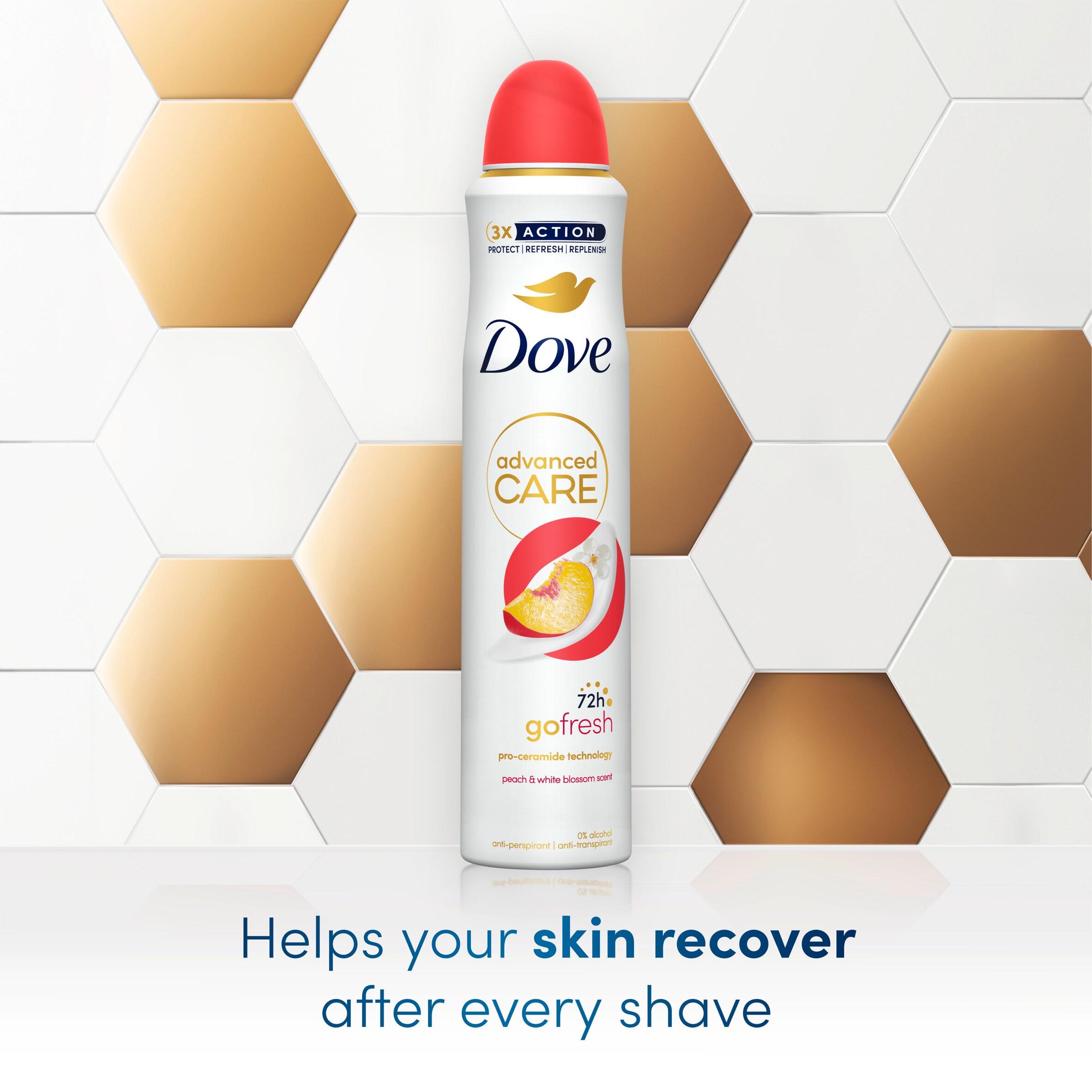 Dove Advanced Care Go Fresh Anti Perspirant Deodorant Peach & White Blossom 200ml thumbnail 2