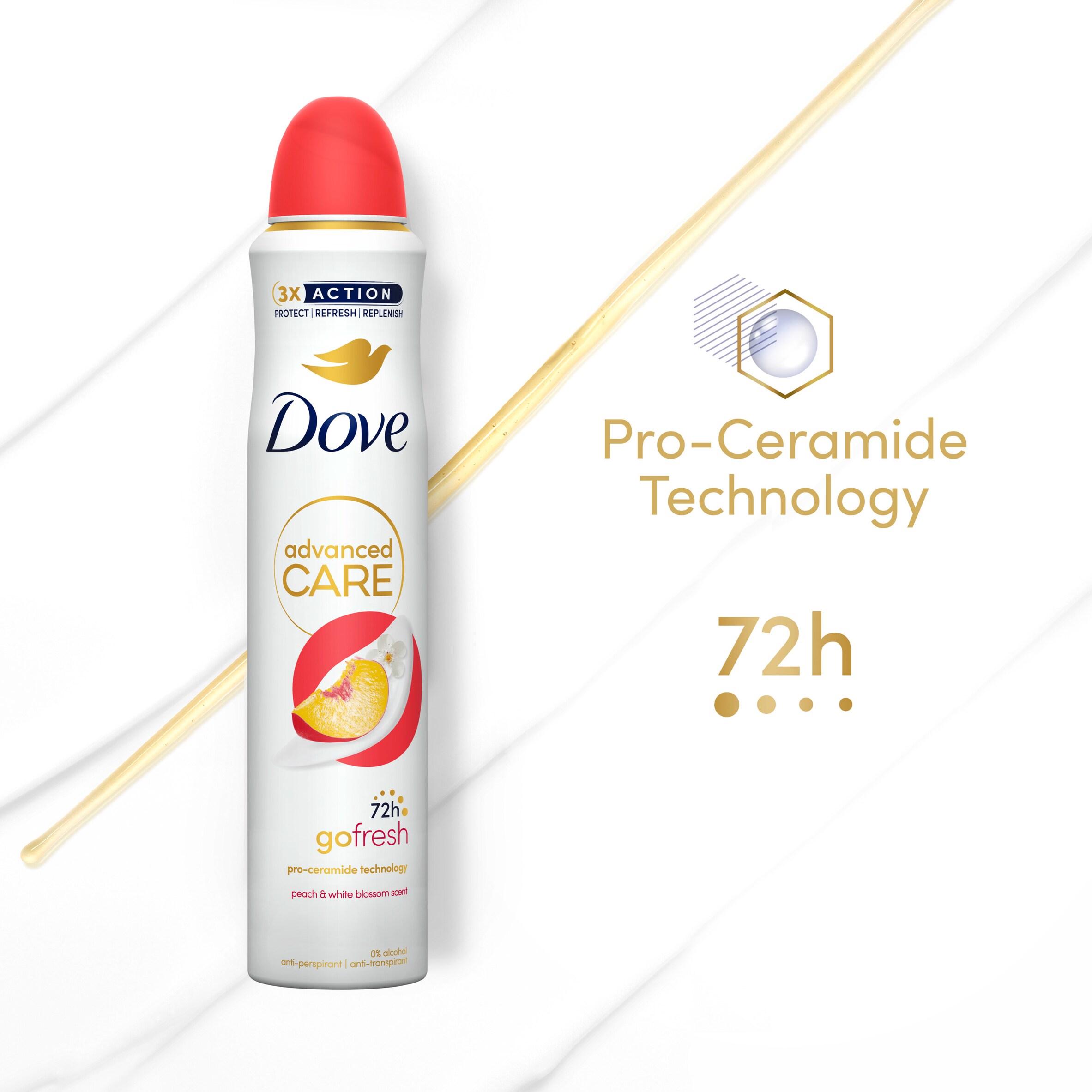 Dove Advanced Care Go Fresh Anti Perspirant Deodorant Peach & White Blossom 200ml thumbnail 3