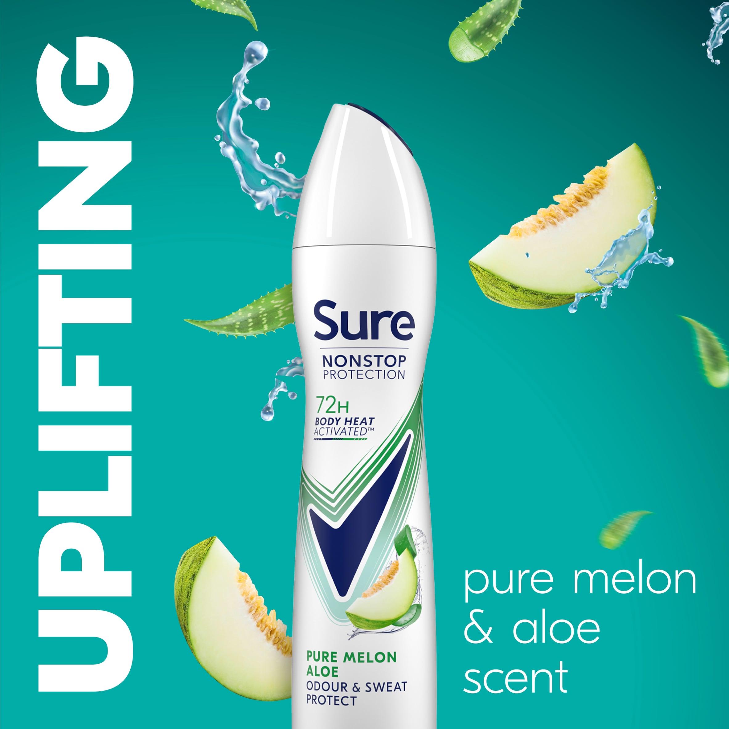 Sure Women Antiperspirant Deodorant Pure Melon Aloe Nonstop Protection 250ml thumbnail 3