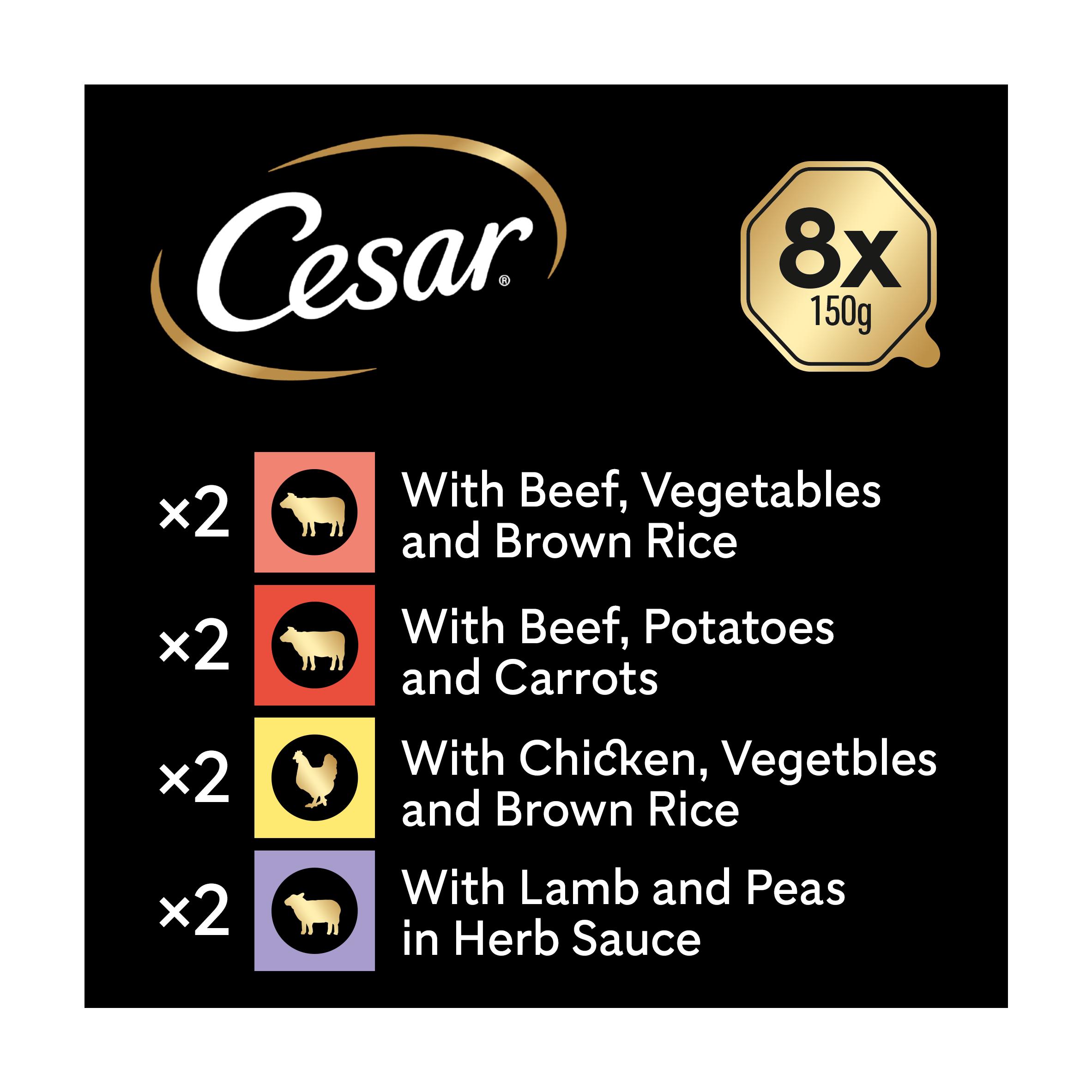 Cesar Juicy Hotpot Adult Wet Dog Food Trays Mixed In Gravy 8 x 150g thumbnail 5