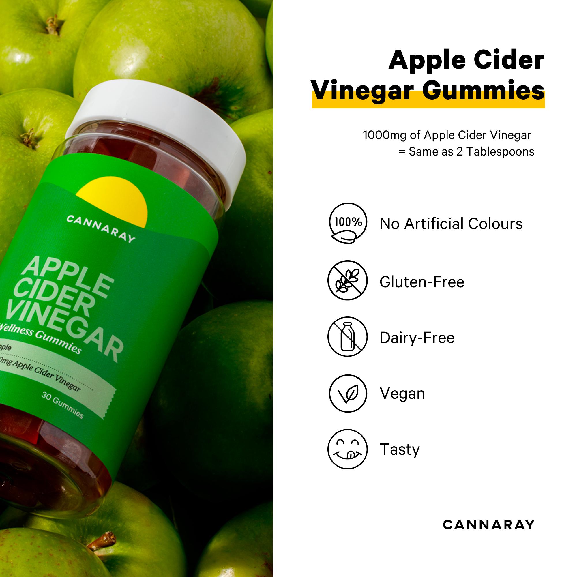 Cannaray Apple Cider Vinegar Wellness Gummies Apple x30 thumbnail 3
