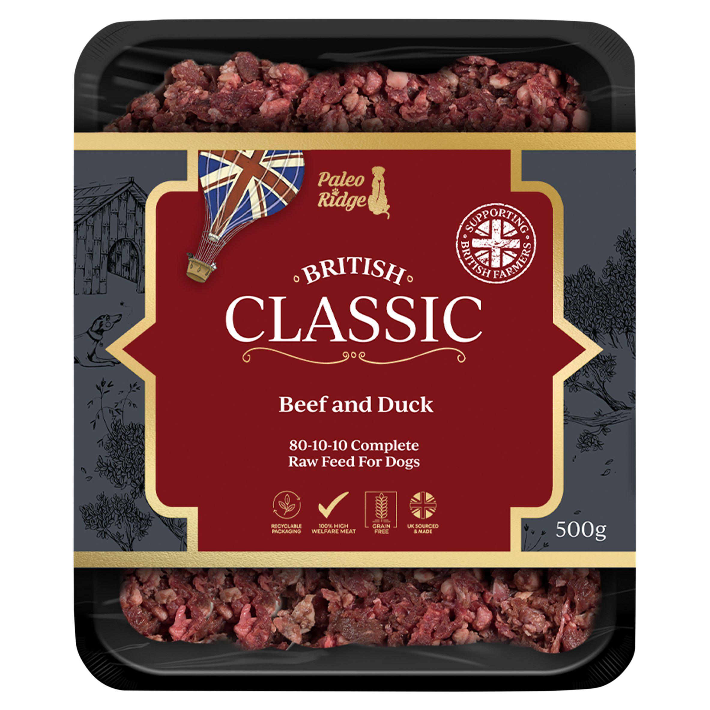 Paleo Ridge Classic Range Beef & Duck Raw Dog Food 500g