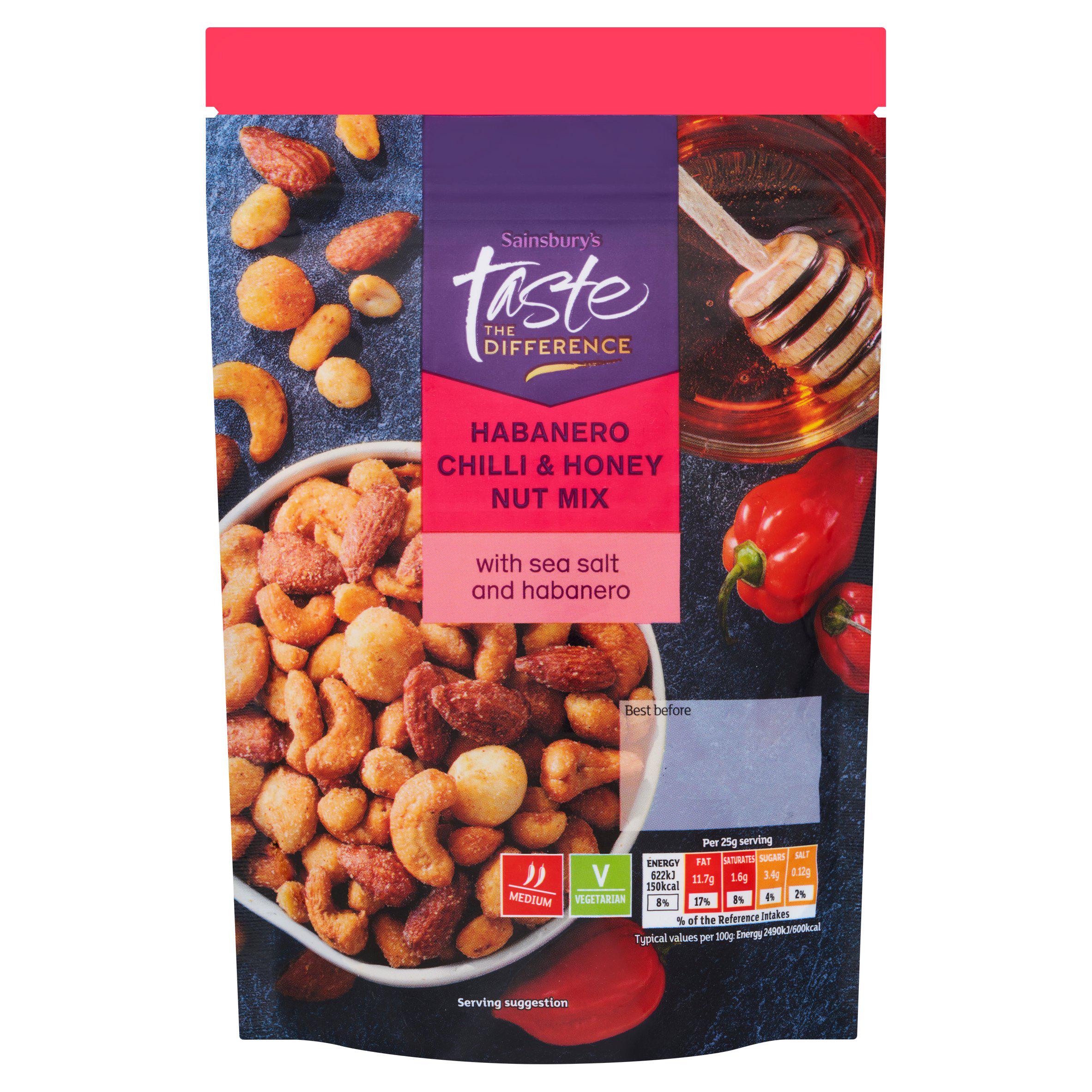 Sainsbury's 175g Habanero Chilli & Honey Nut Mix, Taste the Difference