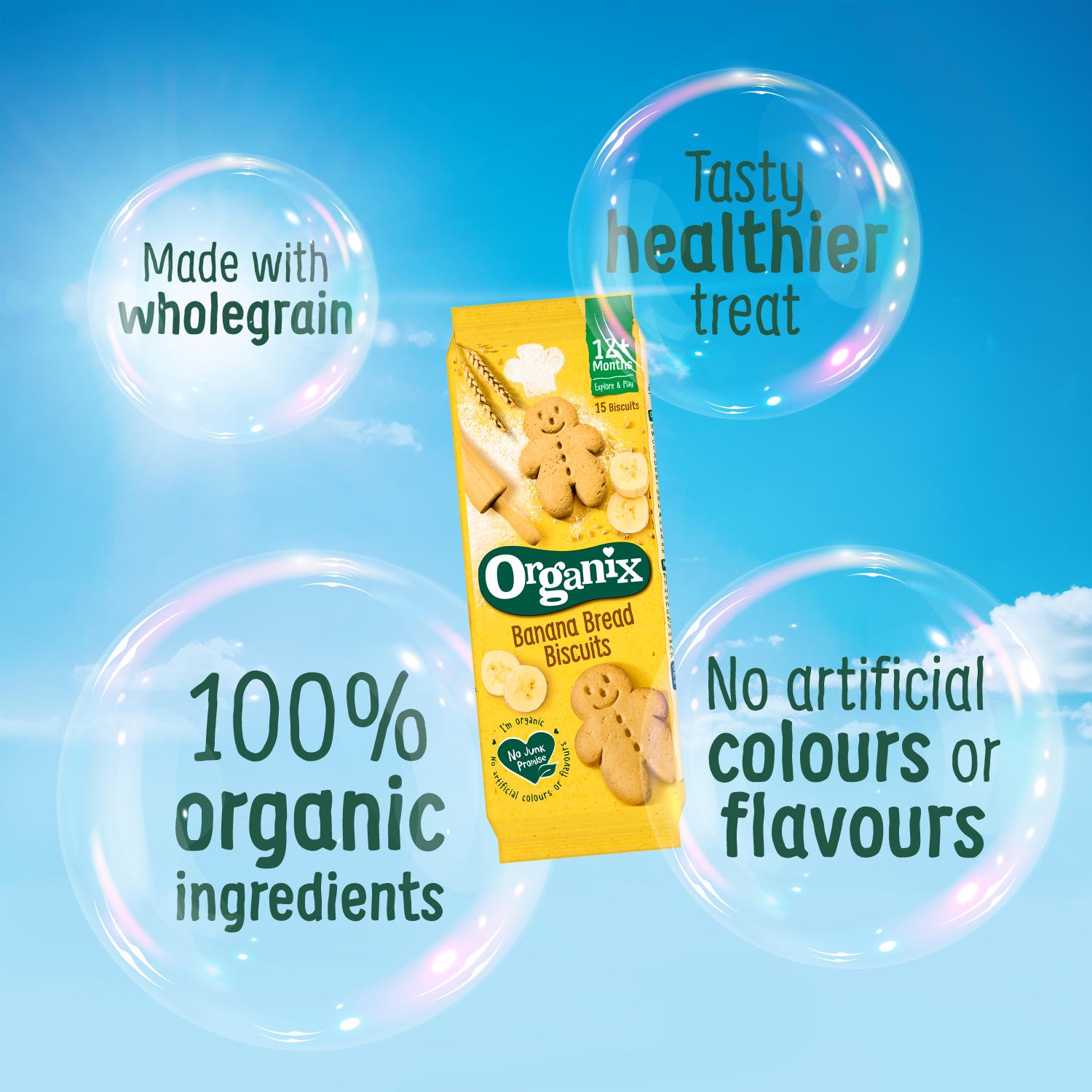 Organix Banana Bread Biscuits 12+ Months 135g thumbnail 2