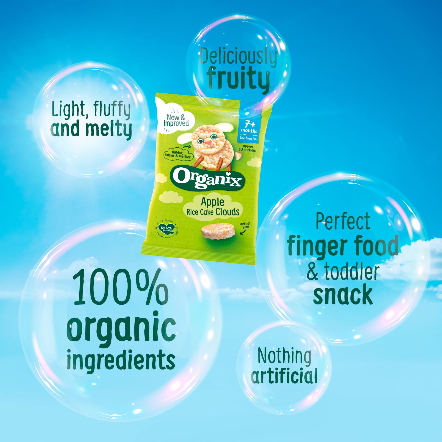 Organix 7+ Months Summer Fruits Rice Cake Clouds 4x18g thumbnail 2