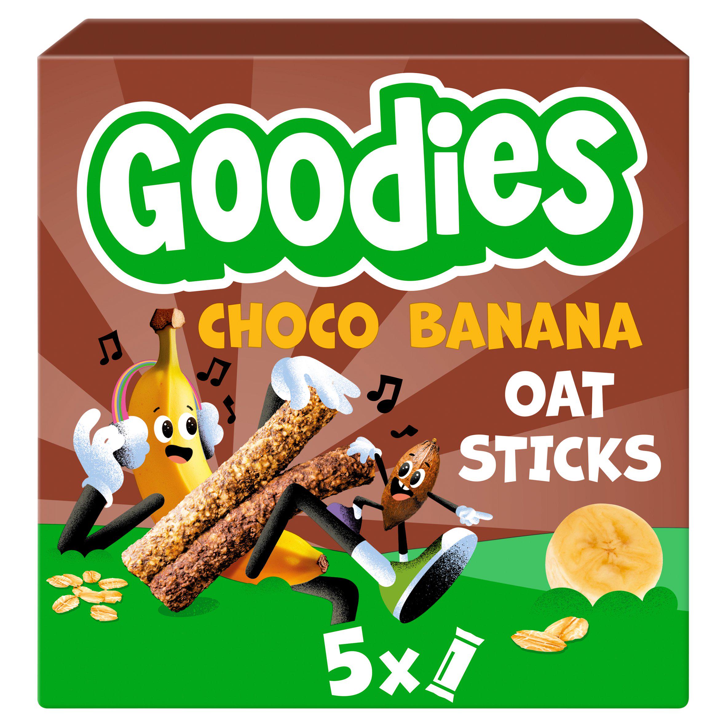 Goodies Choco & Banana 5 x 23g Multipack Kids Snack Oat Sticks Bars