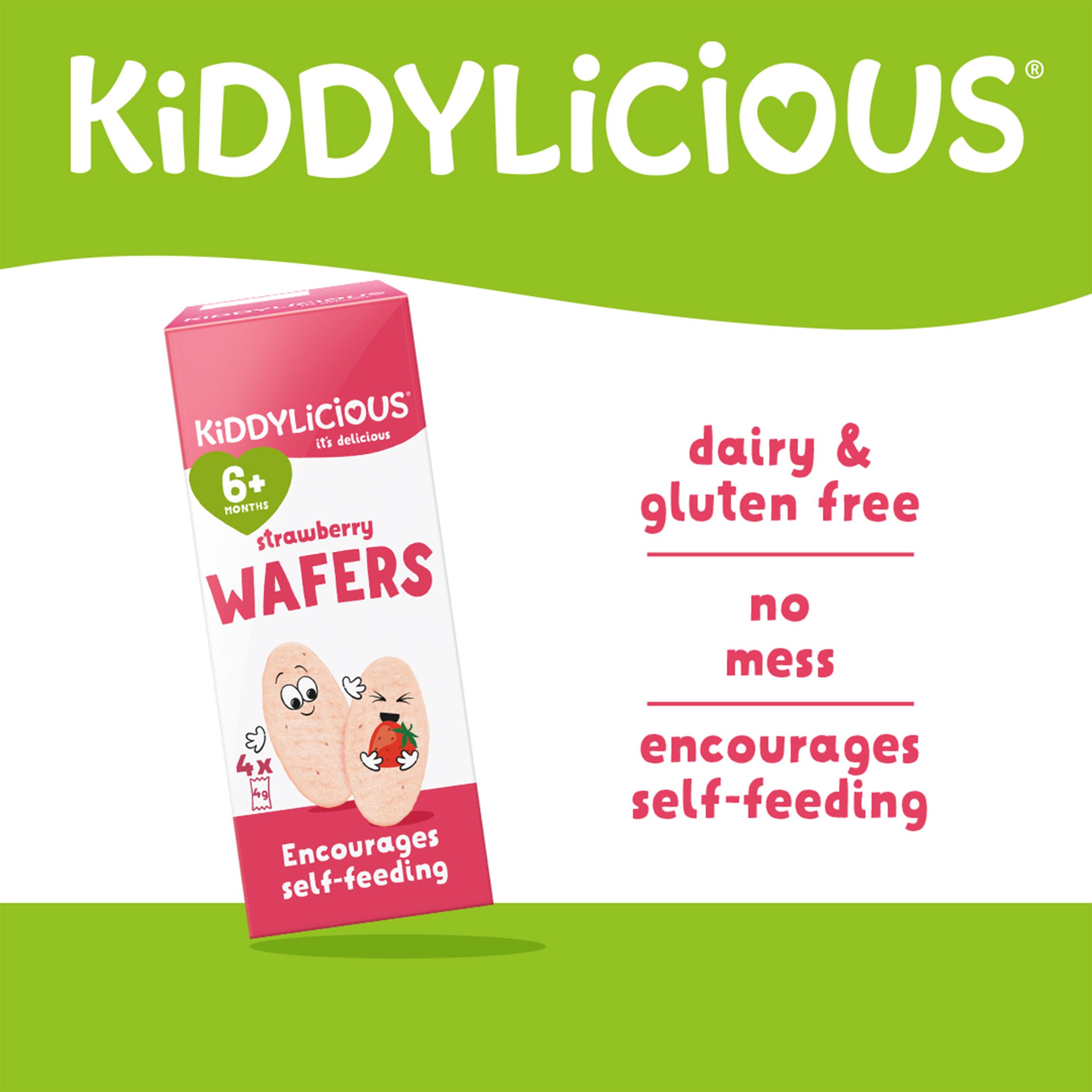 Kiddylicious Strawberry Mini Wafers Baby Snacks 4x4g thumbnail 2