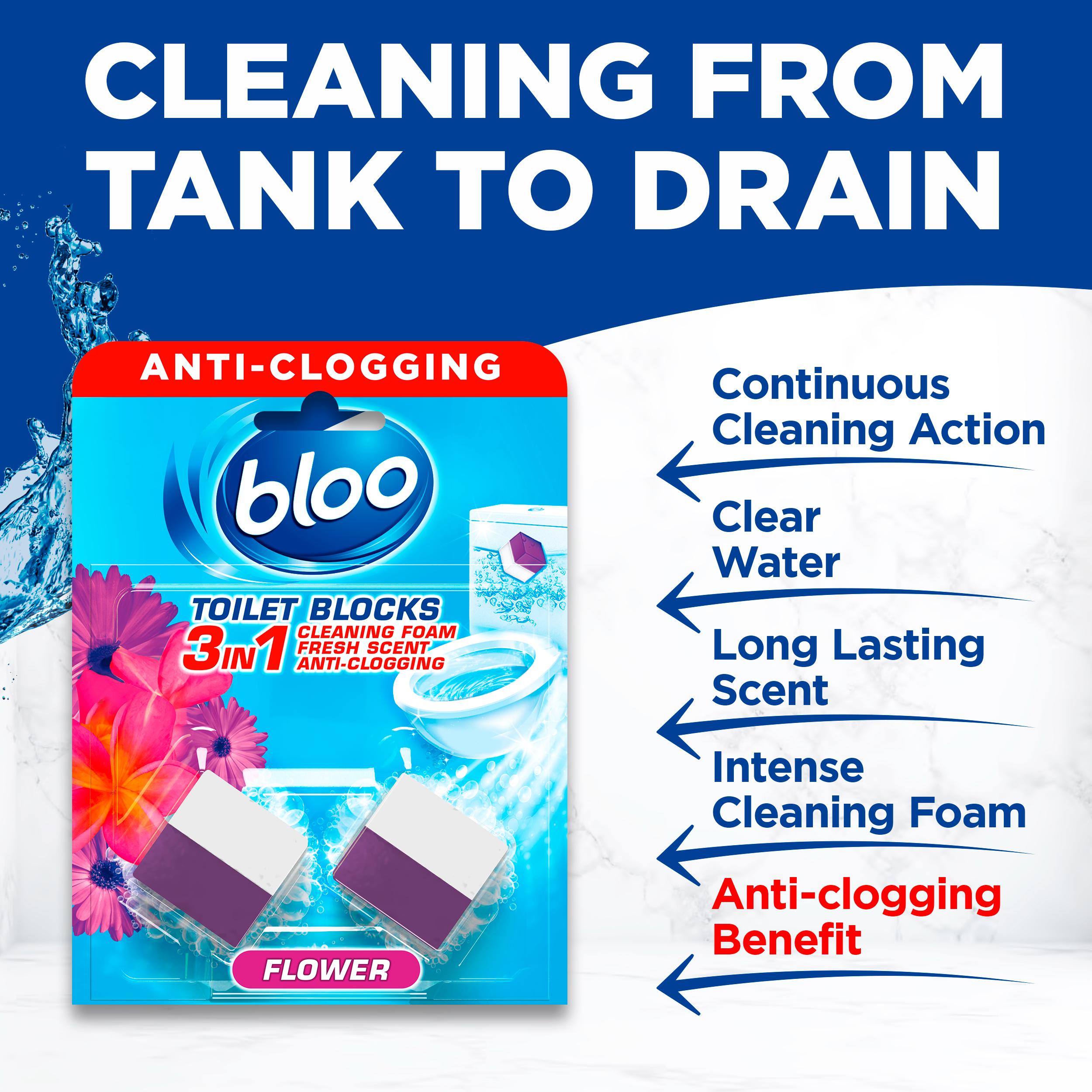 Bloo In Cistern Toilet Blocks Flowers 2x50g thumbnail 2