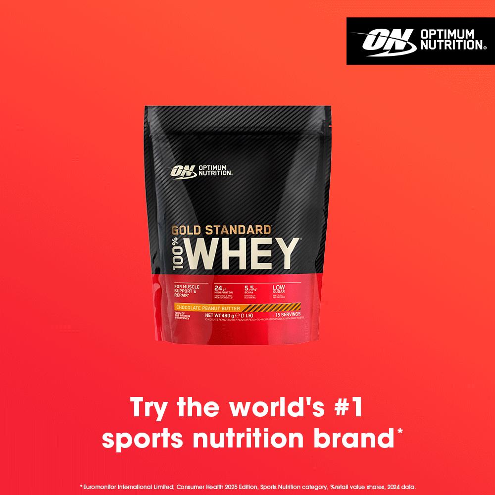 Optimum Nutrition 100% Gold Standard Whey Chocolate Peanut Butter 480g thumbnail 3