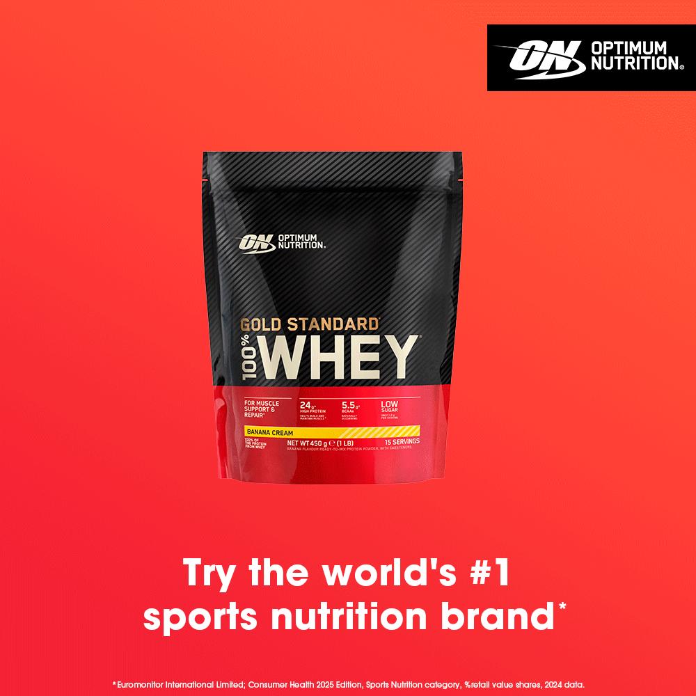 Optimum Nutrition 100% Gold Standard Whey Banana Cream 450g thumbnail 3