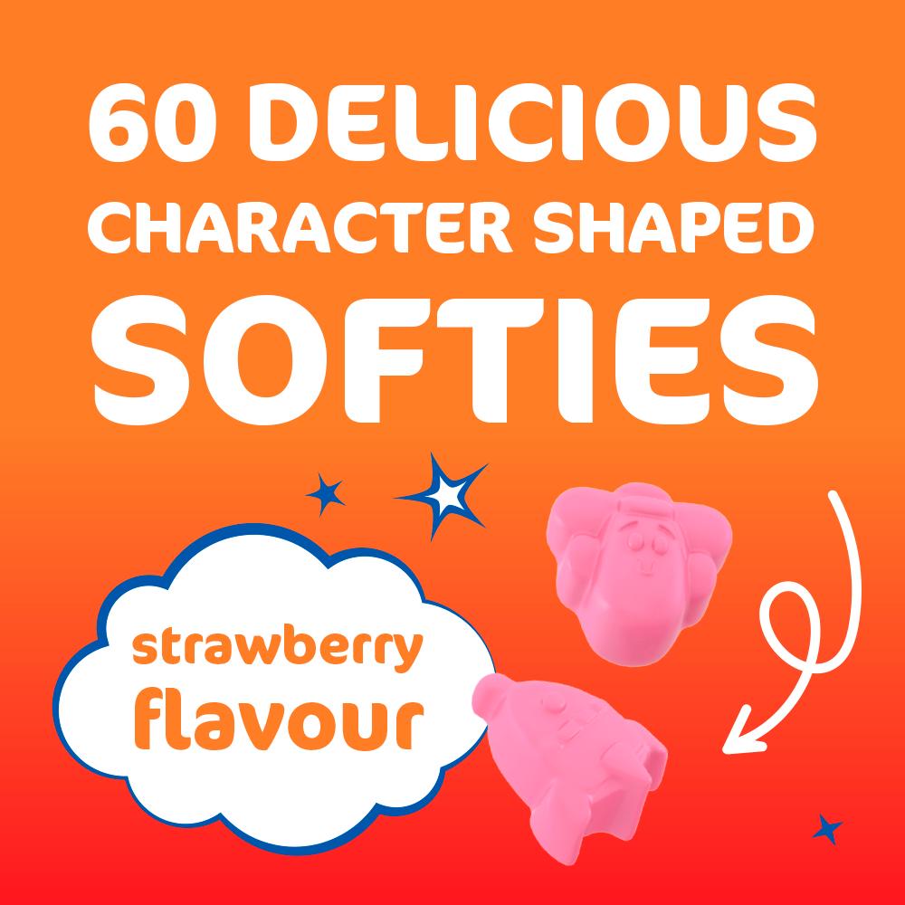 Haliborange Calcium & Vit D Bones & Teeth 60 Character Shaped Strawberry Flavour Softies for Kids 3+ thumbnail 3