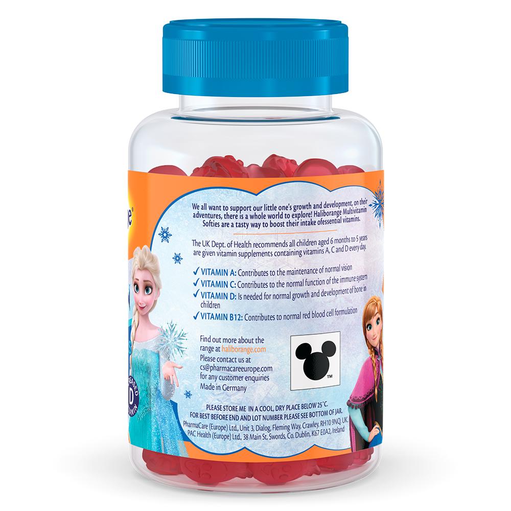 Haliborange Disney Frozen Multivitamins 60 Character Shaped Strawberry Flavour Softies for Kids 3+ thumbnail 6