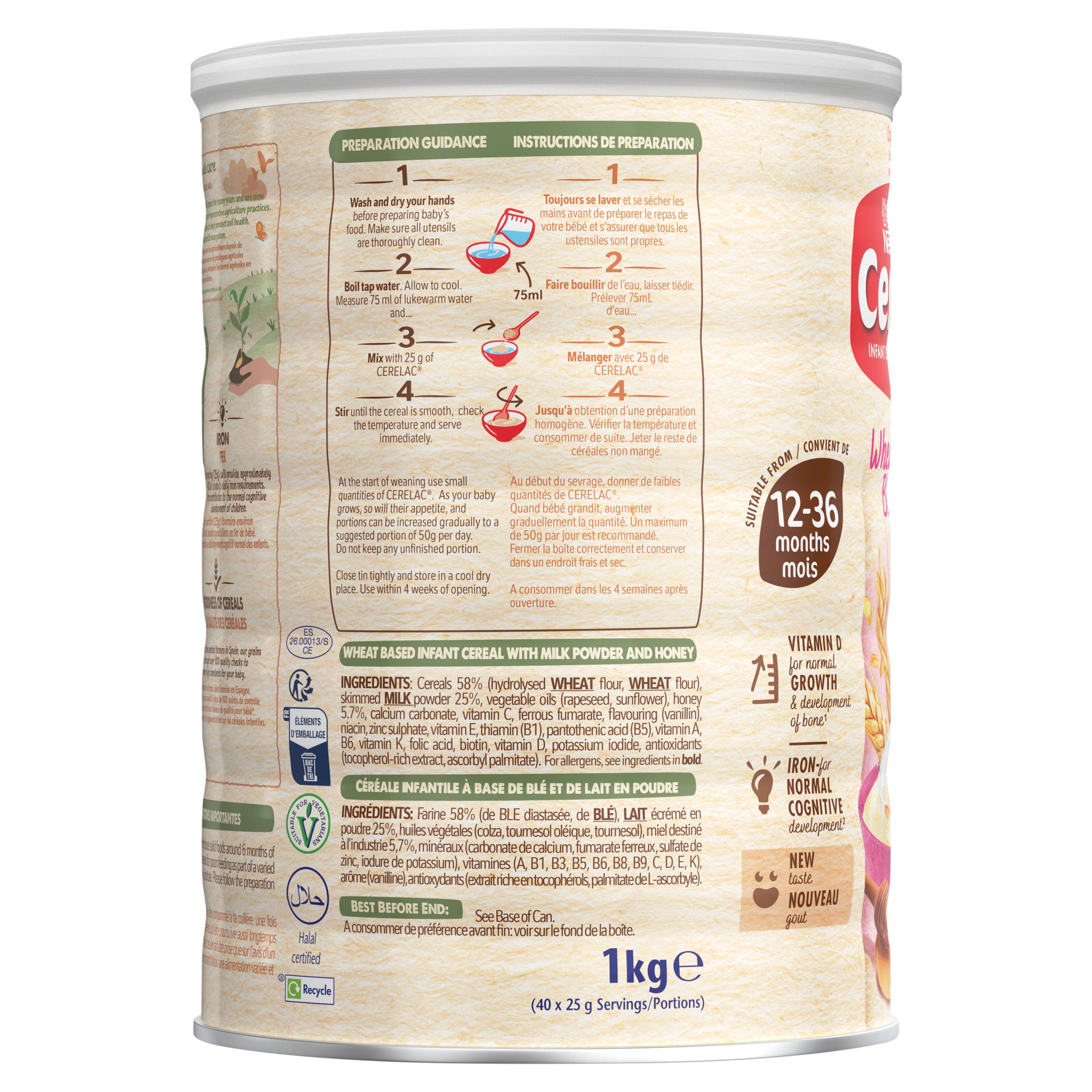 Cerelac Infant Baby Cereals with Milk Honey & Wheat 12 Months+ 1kg thumbnail 5