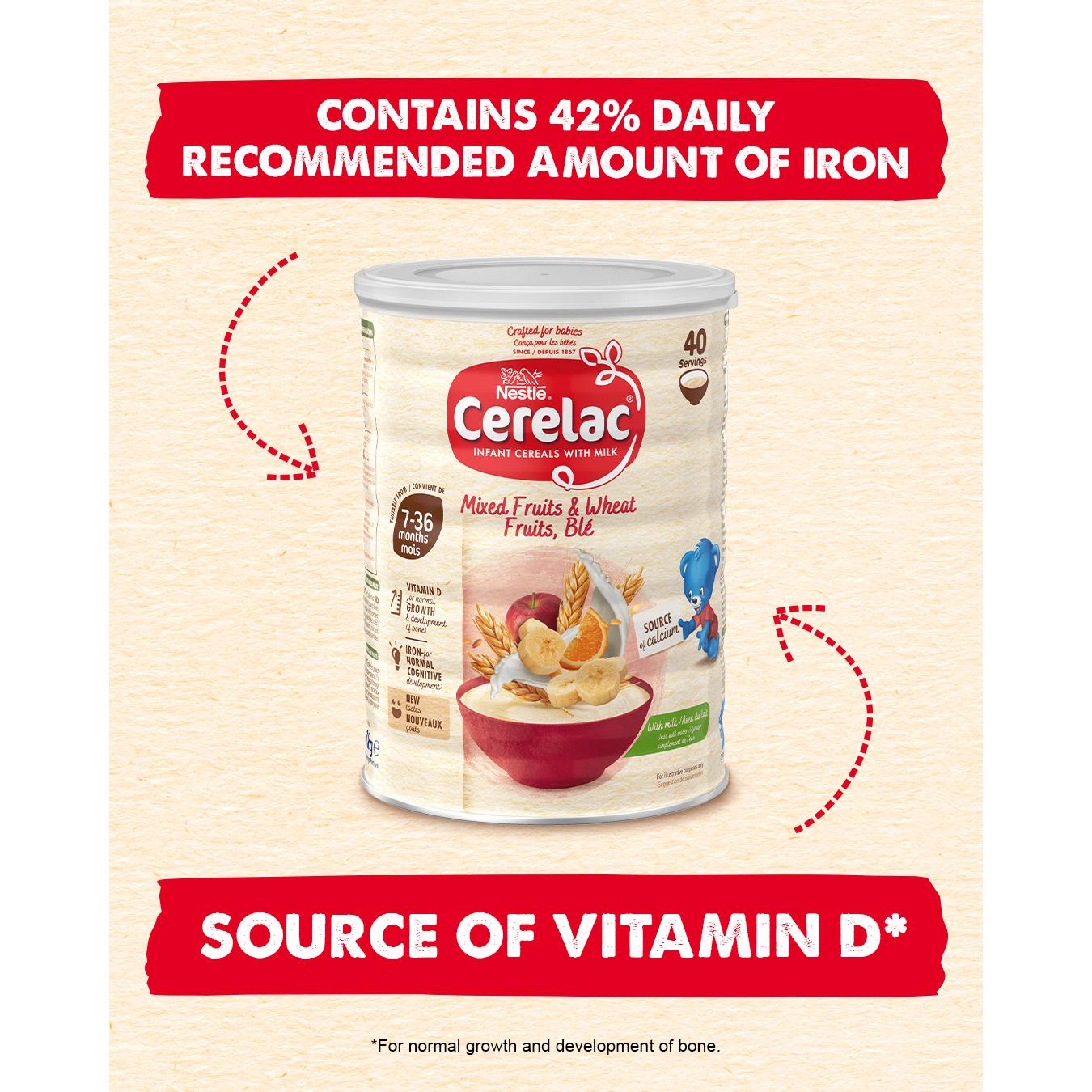 Cerelac Infant Baby Cereals with Milk Mixed Fruits & Wheat 7+ Months 1kg thumbnail 2