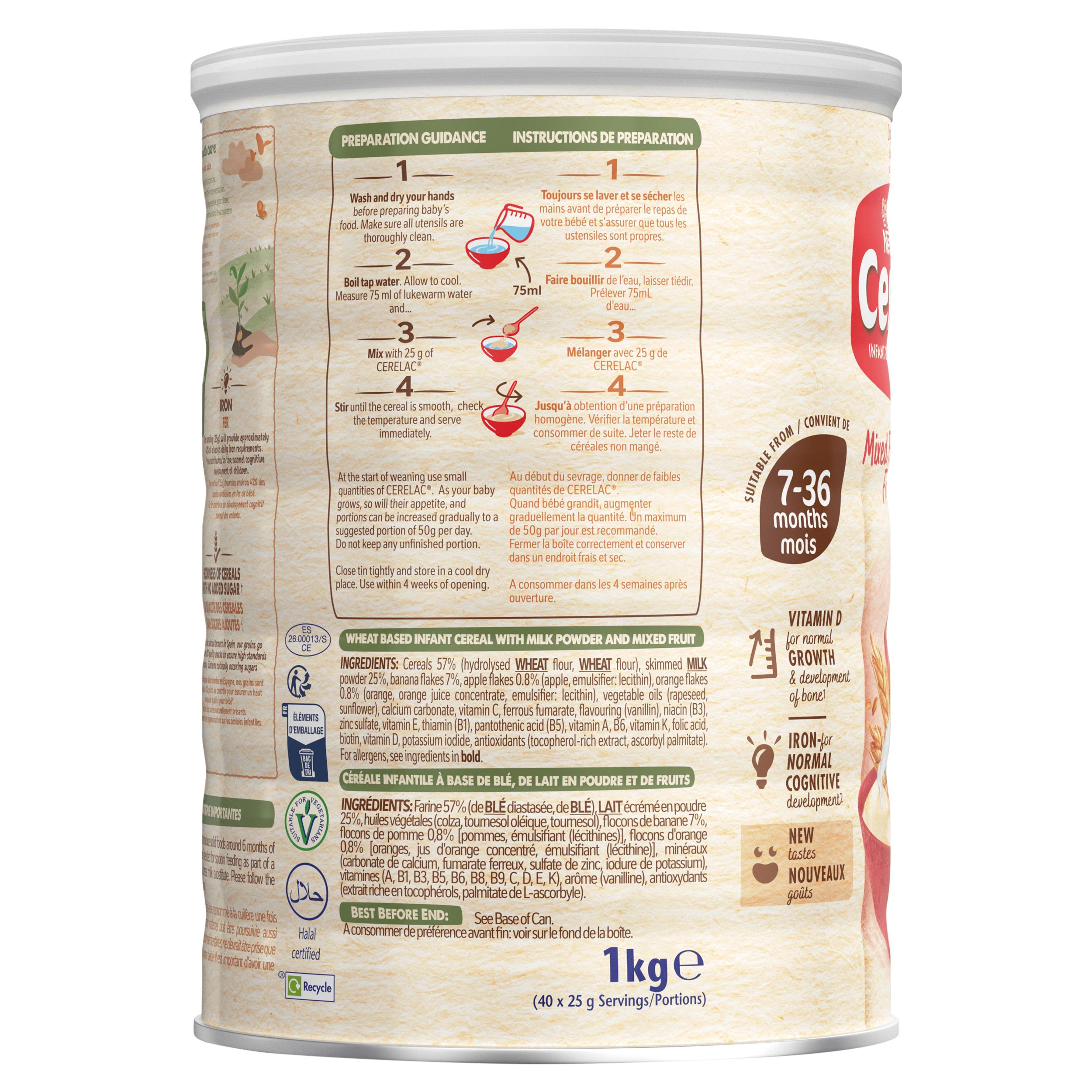 Cerelac Infant Baby Cereals with Milk Mixed Fruits & Wheat 7+ Months 1kg thumbnail 6