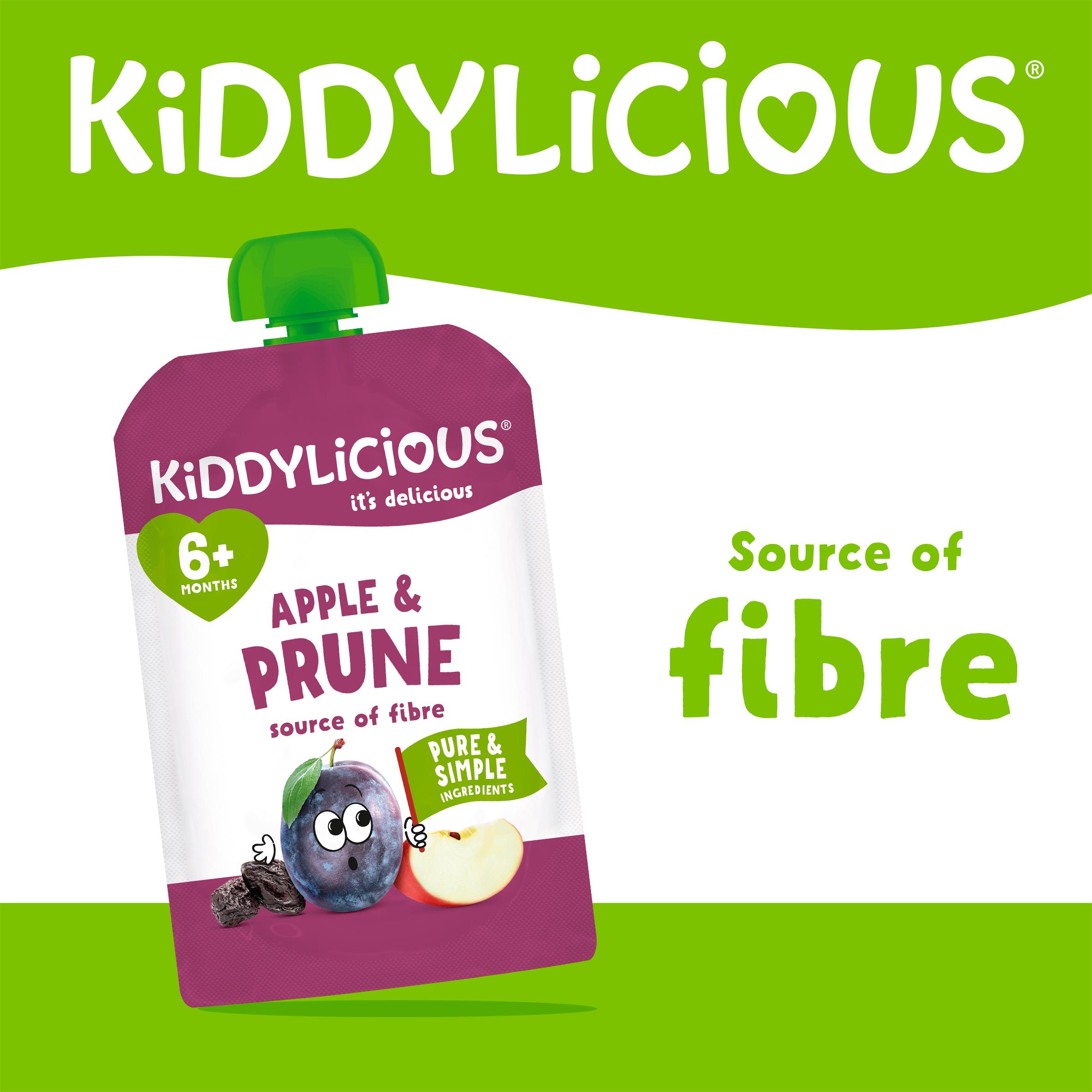 Kiddylicious Apple & Prune Pouch Baby Food 100g thumbnail 2