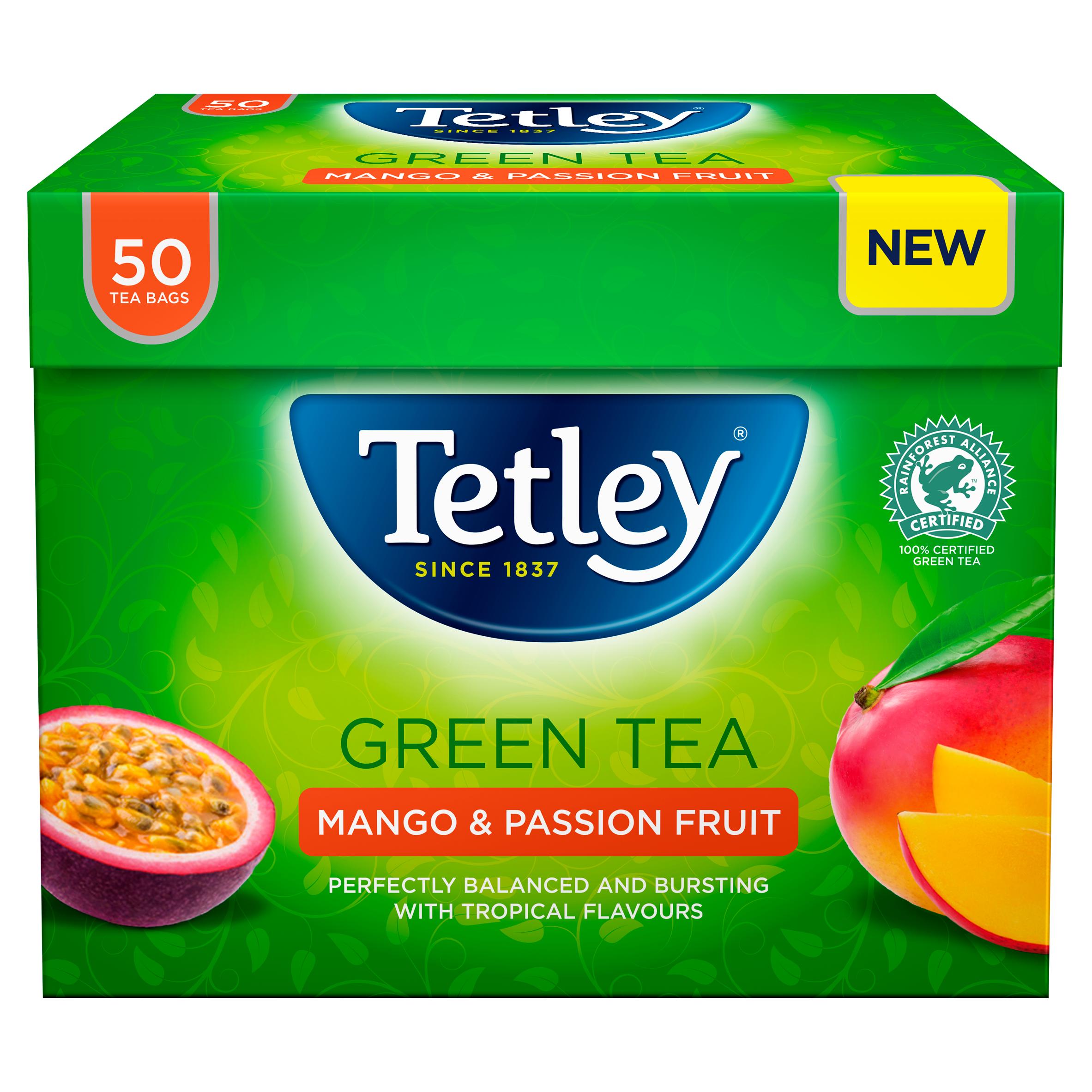 Tetley Mango & Passionfruit Green Tea Bags x50 thumbnail 2