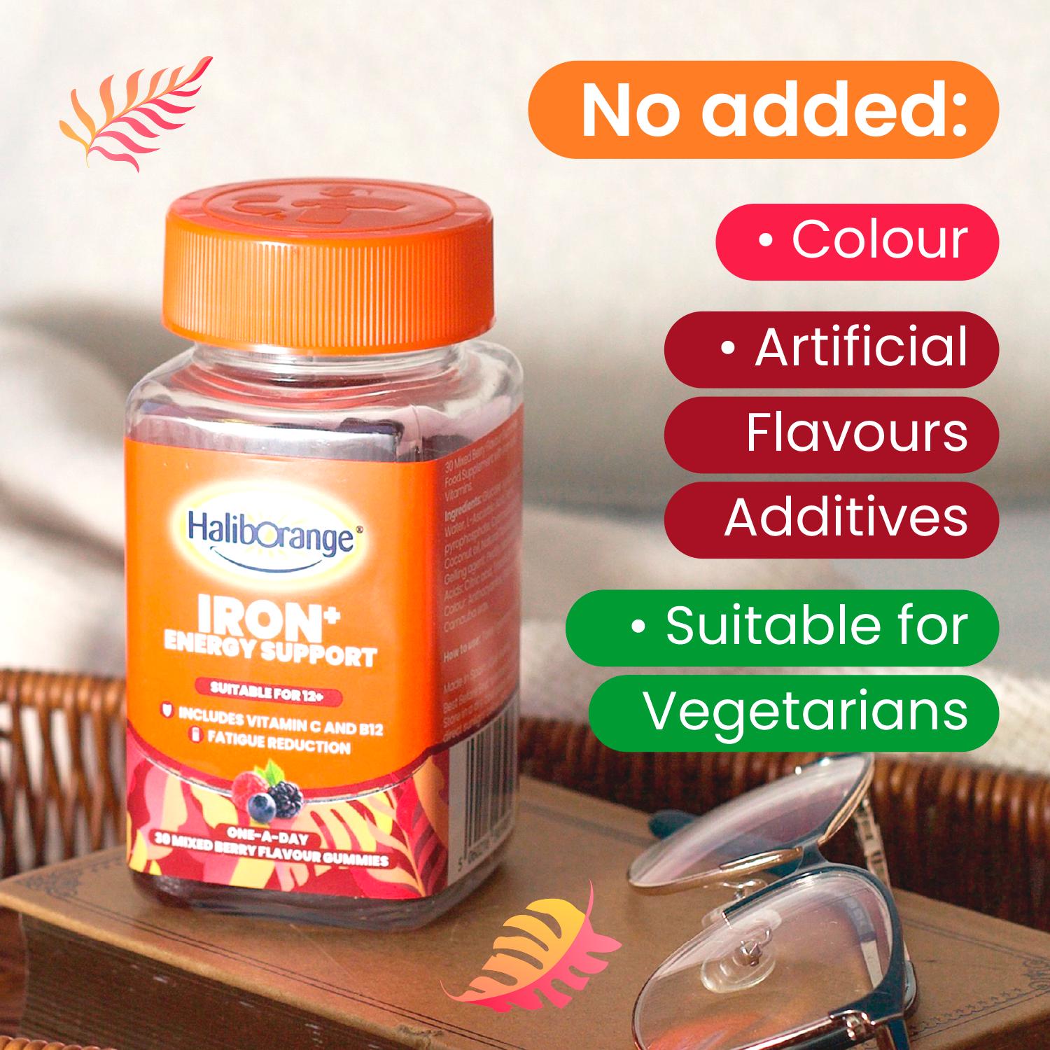 Haliborange Iron+ Energy Support One a Day Mixed Berry Flavour Gummies x30 thumbnail 6