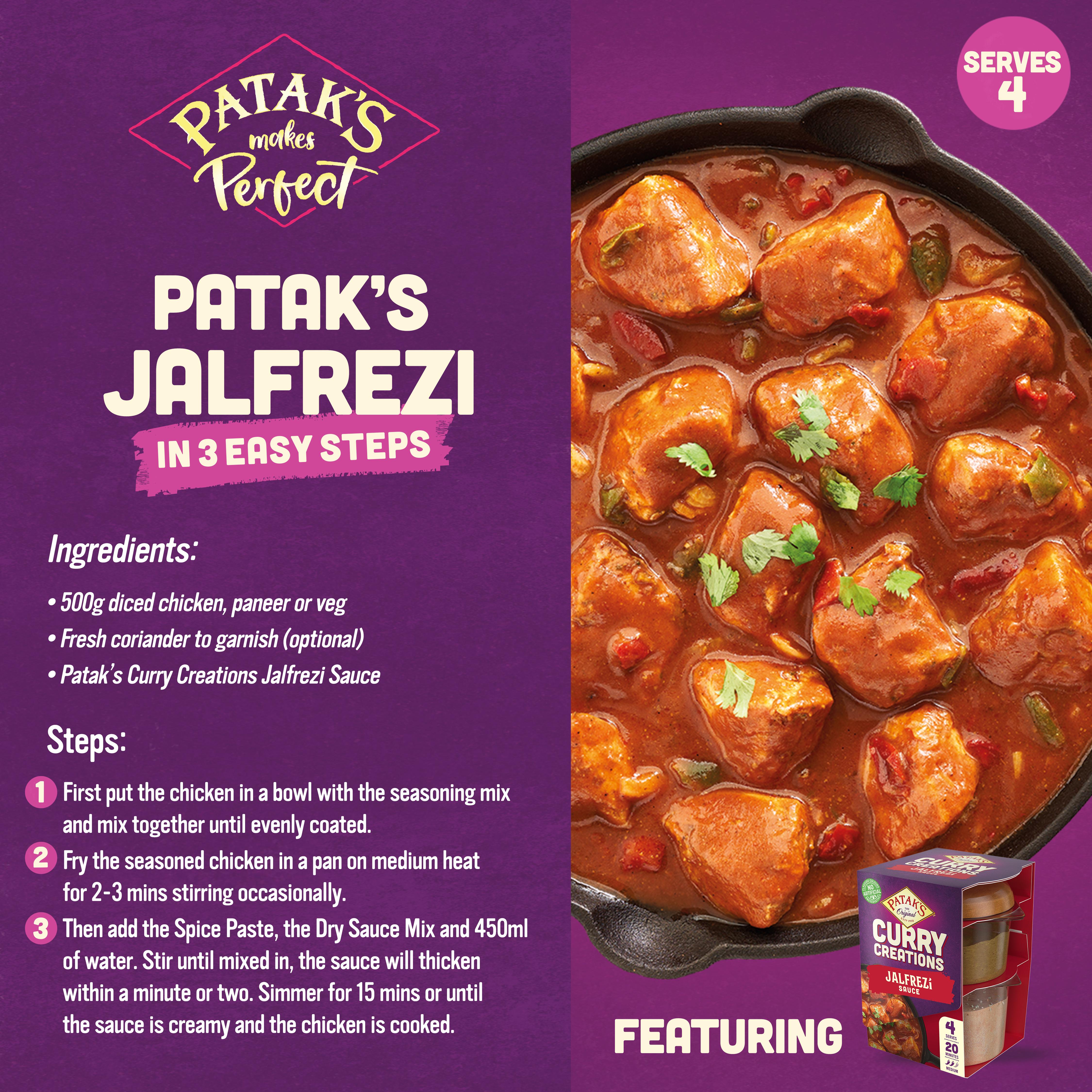 Patak's Jalfrezi Curry Creations Sauce Kit 160g thumbnail 2