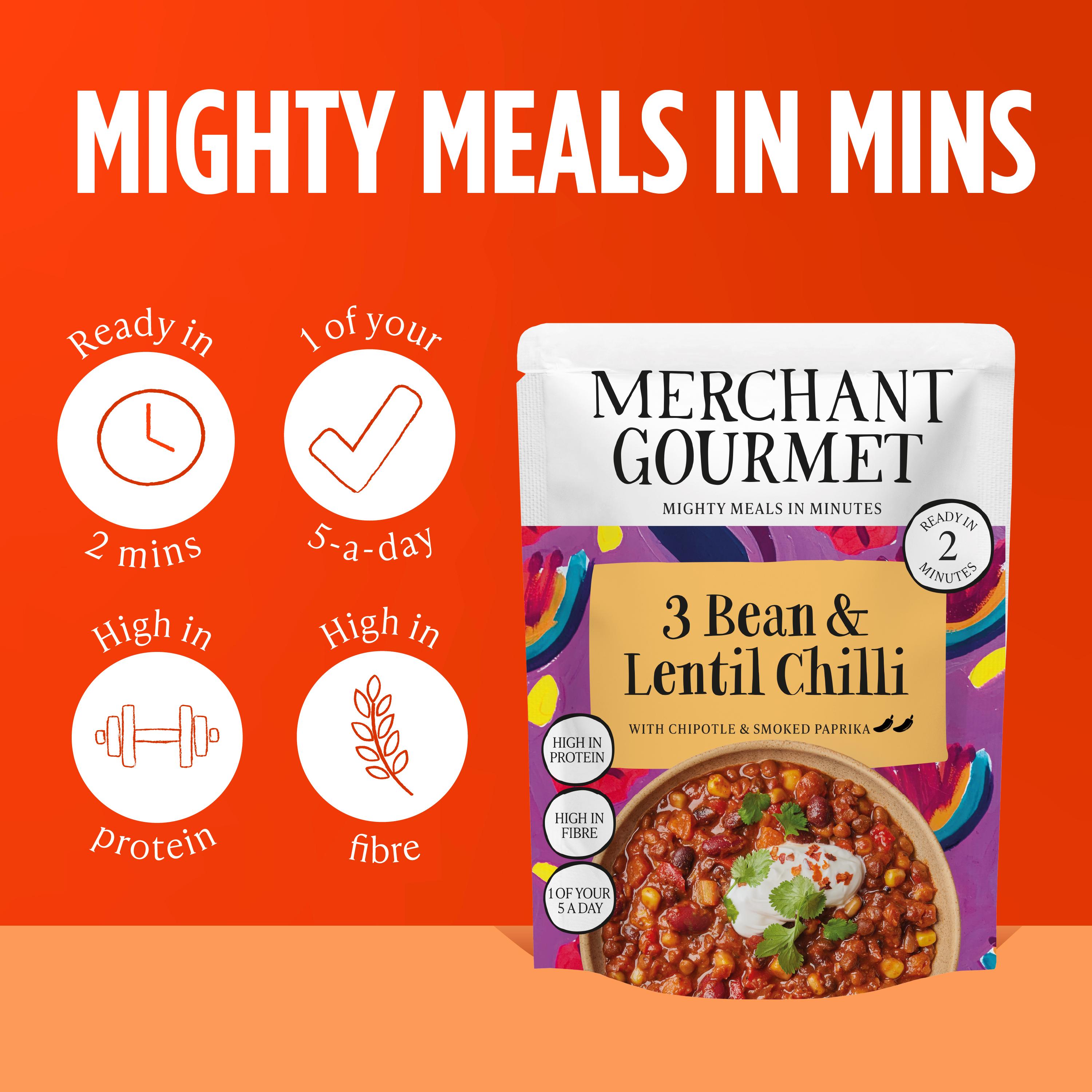 Merchant Gourmet 3 Bean & Lentil Chilli 280g thumbnail 3