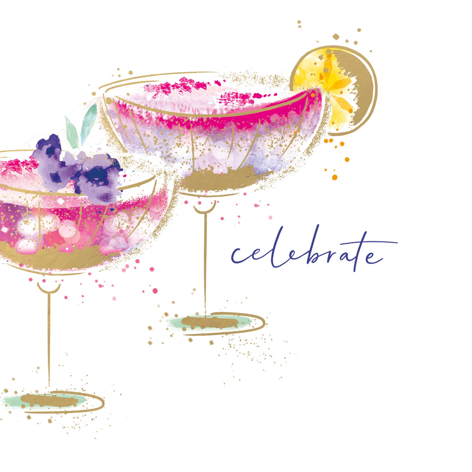 Camden Graphics Cocktail Glasses Celebrate Birthday Congratulation Camden Signature Design Greeting Card