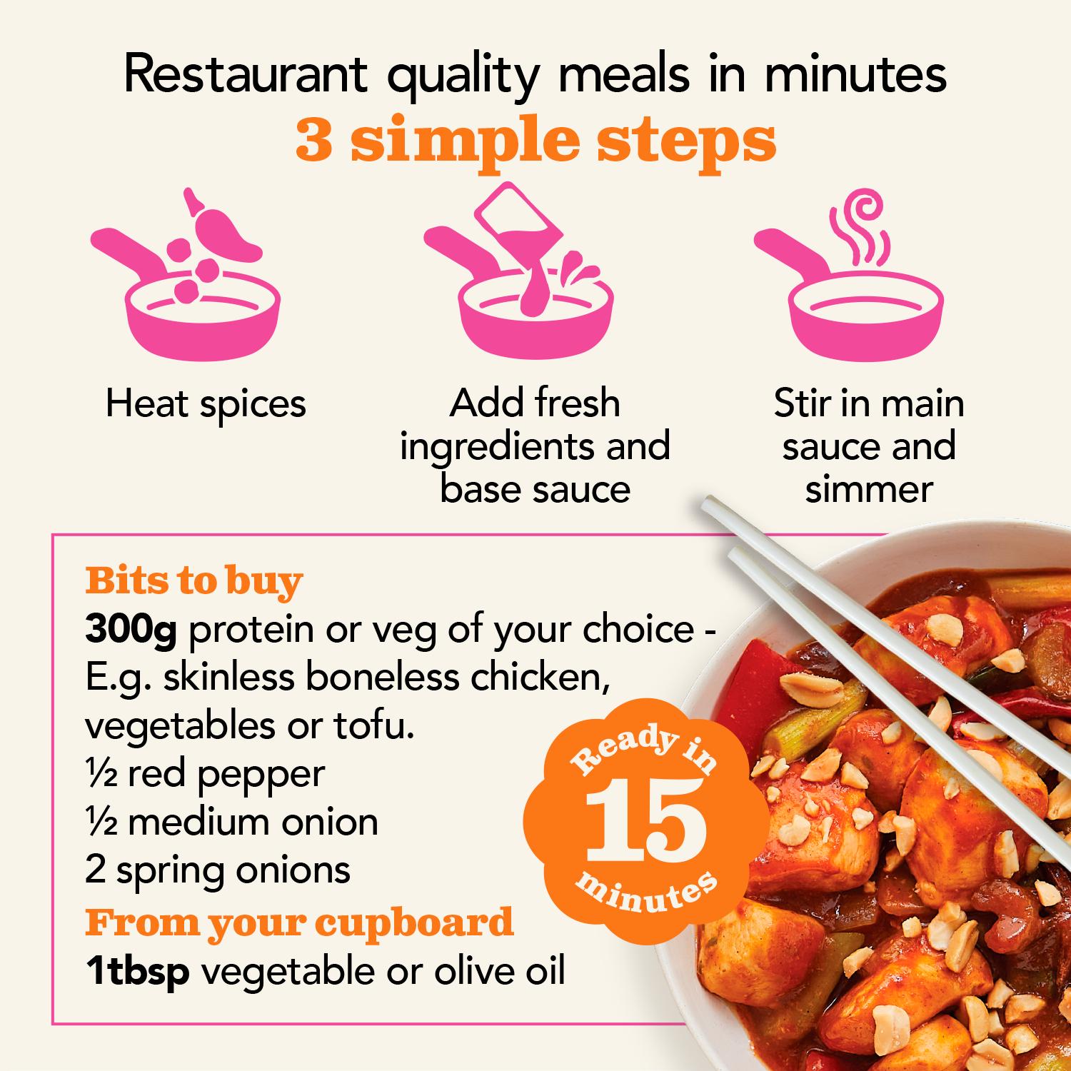 The Spice Tailor Spicy Kung Pao Chinese Sauce Kit 245g thumbnail 3