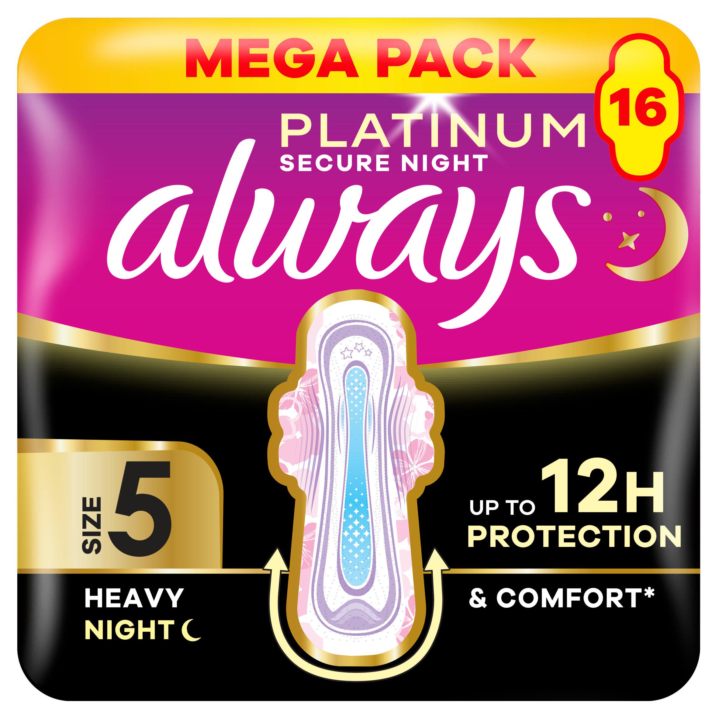 Always Platinum Secure Night Sanitary Towel x16