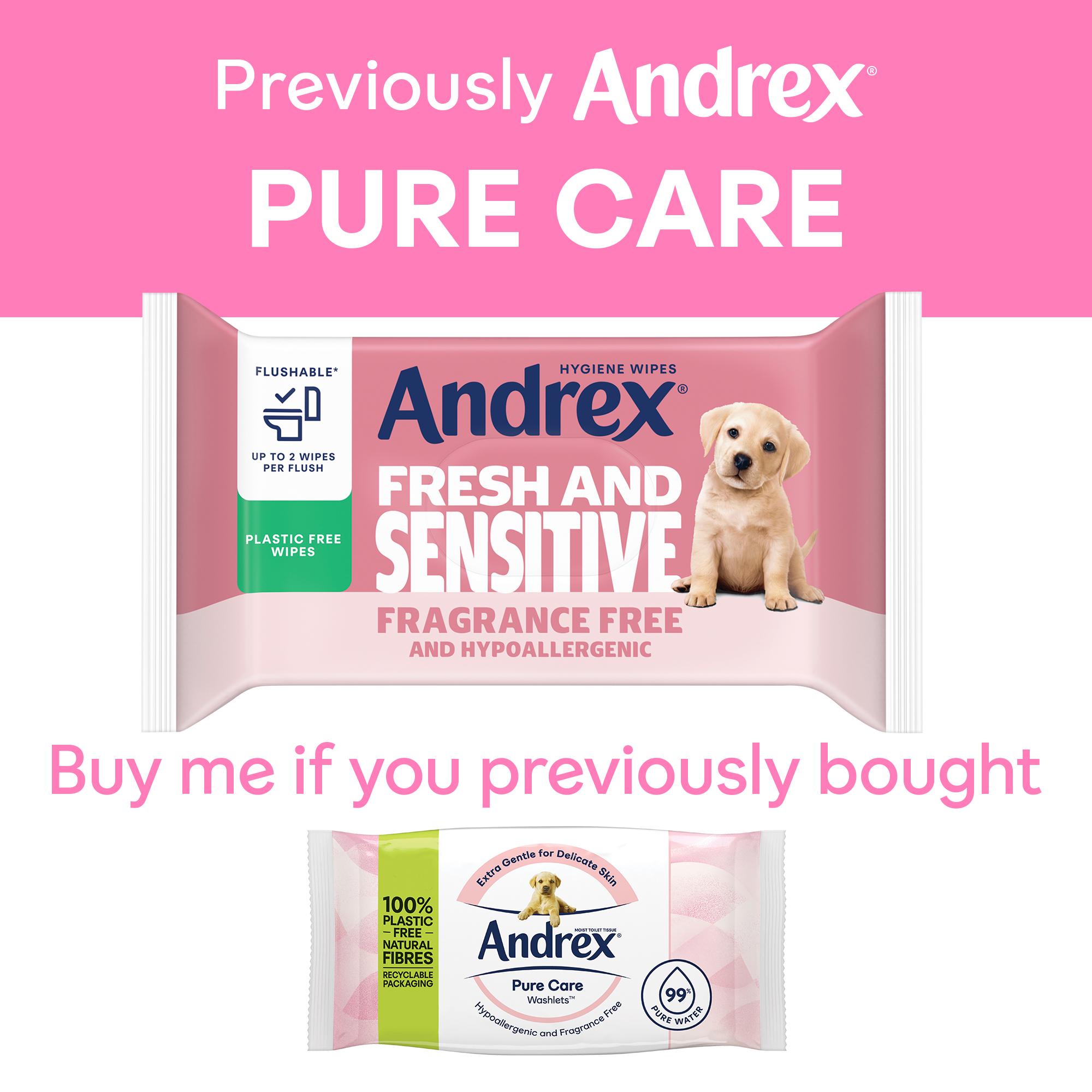 Andrex Fresh & Sensitive Flushable Moist Toilet Tissue Wipes Quad Pack 4x30 thumbnail 4