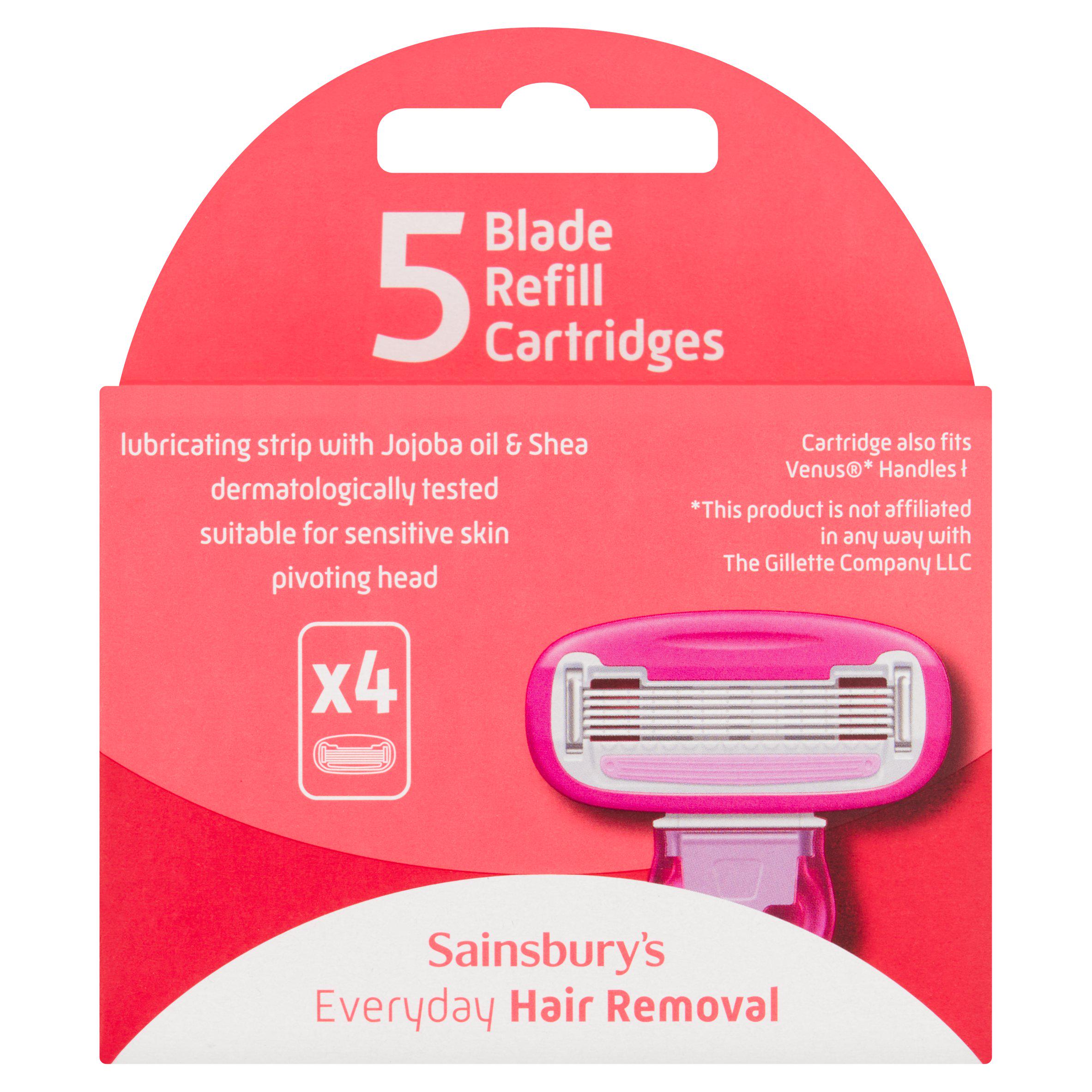 Sainsbury's Everyday Hair Removal 5 Blade Refill Cartridges x4