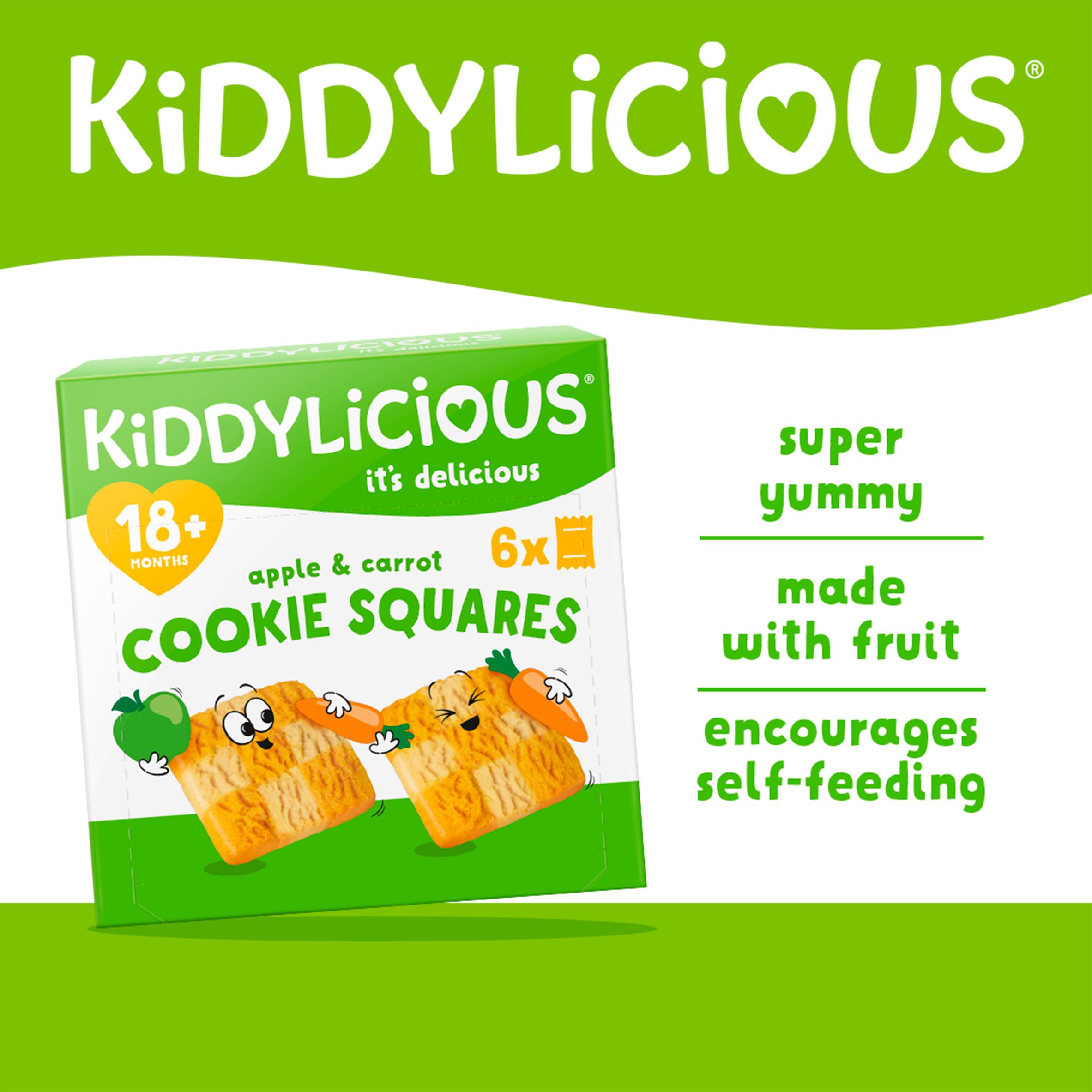 Kiddylicious Apple & Carrot Cookie Squares Baby Snacks 6x24g thumbnail 2