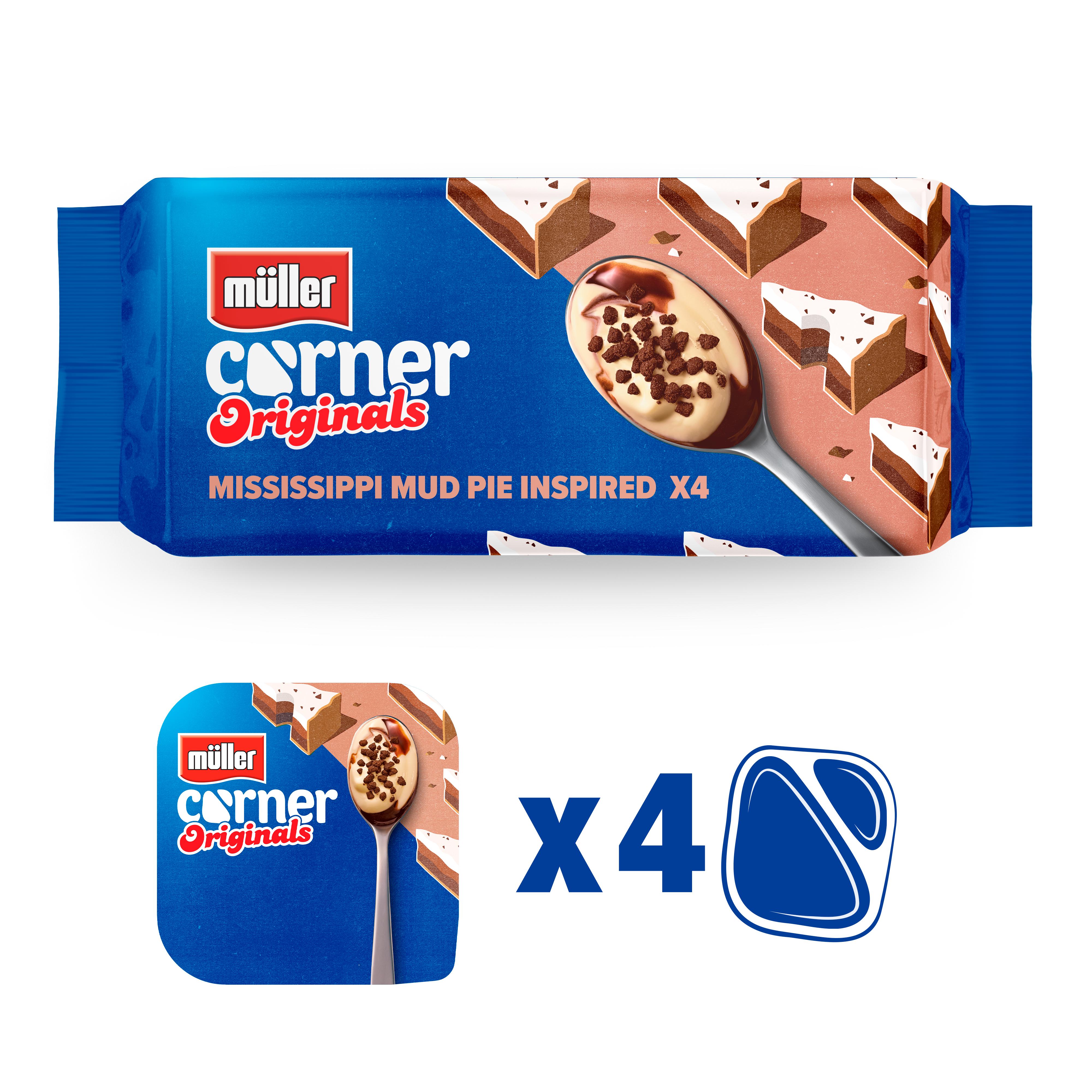 Muller Corner Originals Mississippi Mud Pie Yogurt 4x124g thumbnail 2