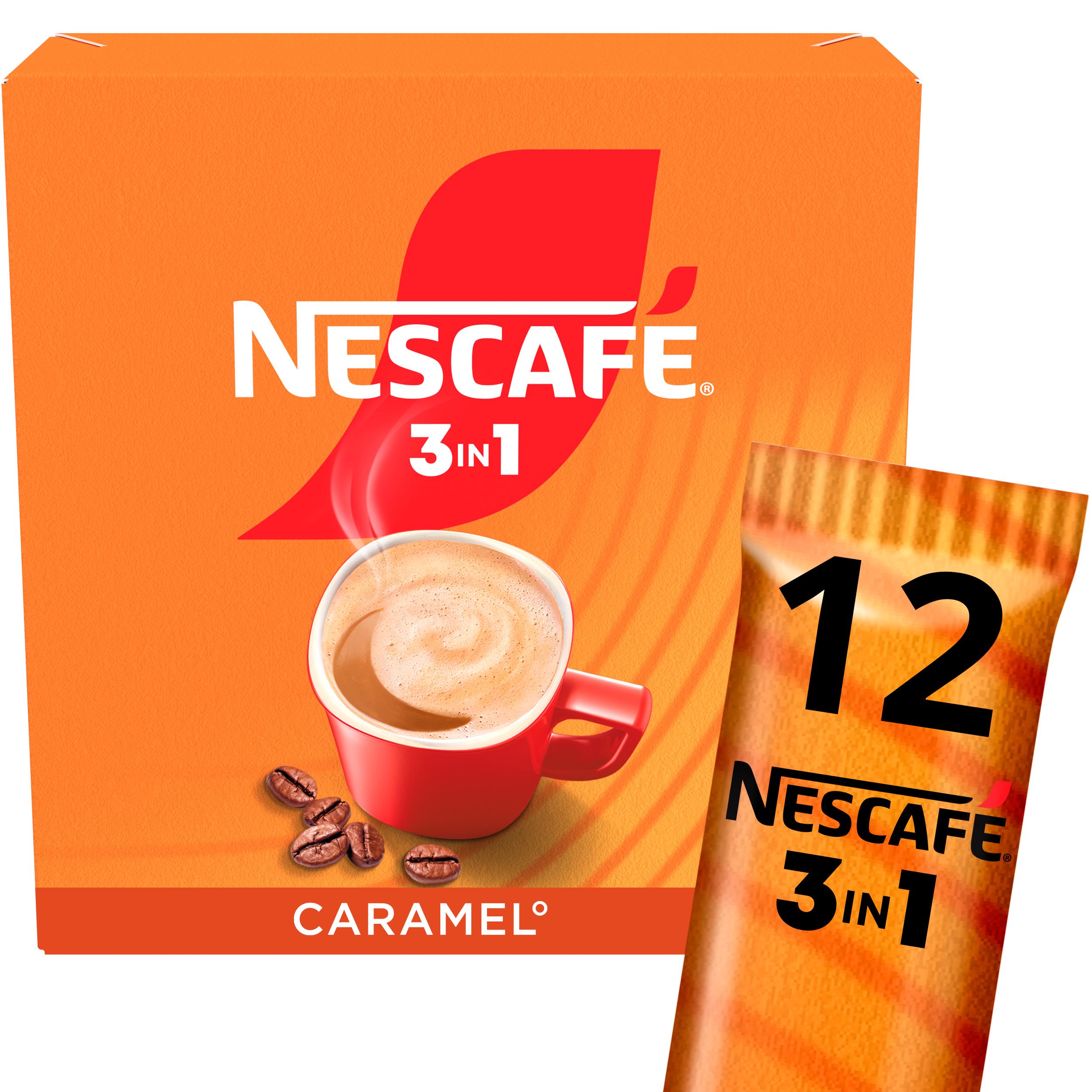 Nescafe 3 In 1 Caramel Instant Coffee Sachets 12x16g thumbnail 2