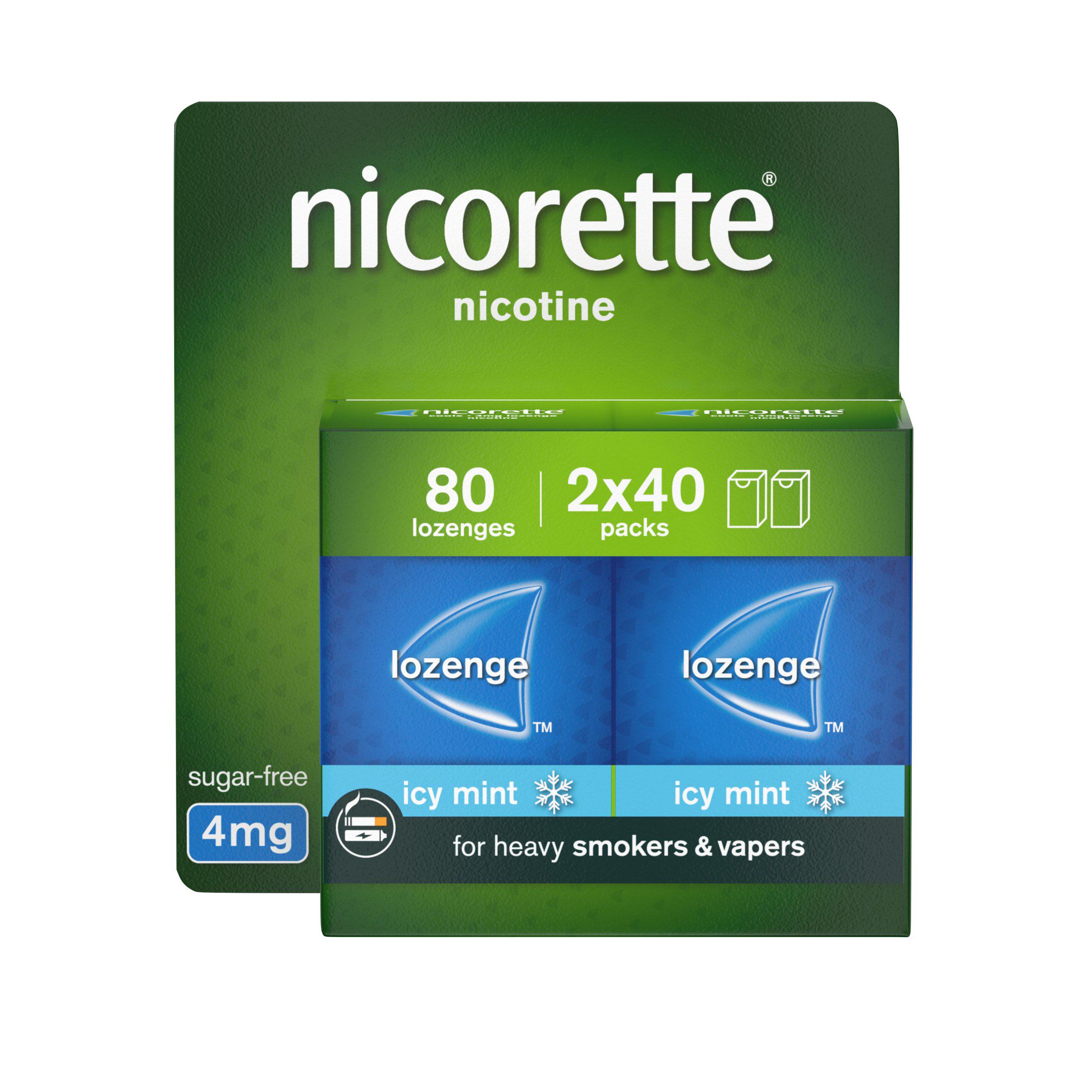 Nicorette Cools 4mg Lozenge, 80 Lozenges (2 x 40), Quit Smoking Aid