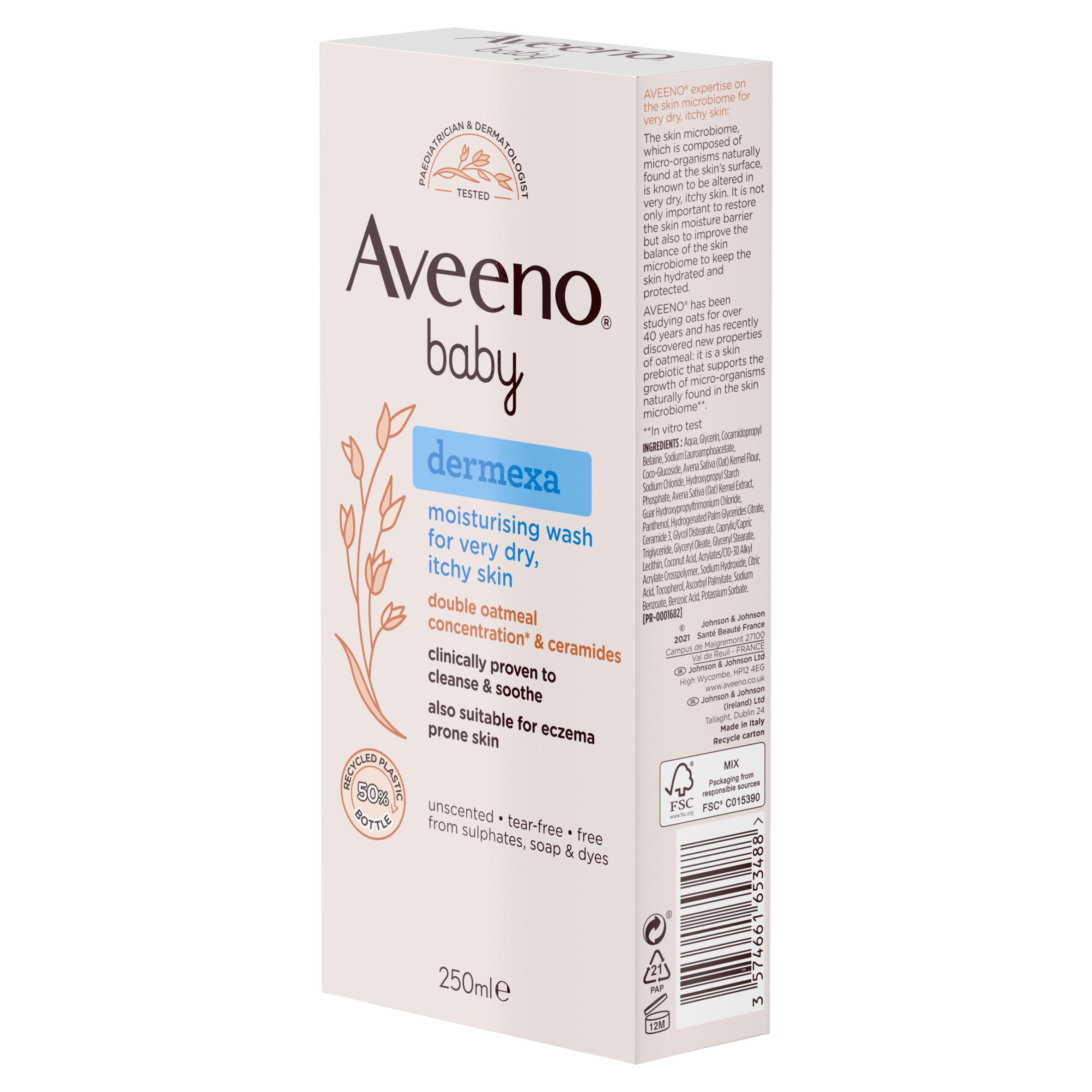 Aveeno Baby Dermexa Moisturising Baby Wash For Dry & Itchy Skin 250ml thumbnail 6