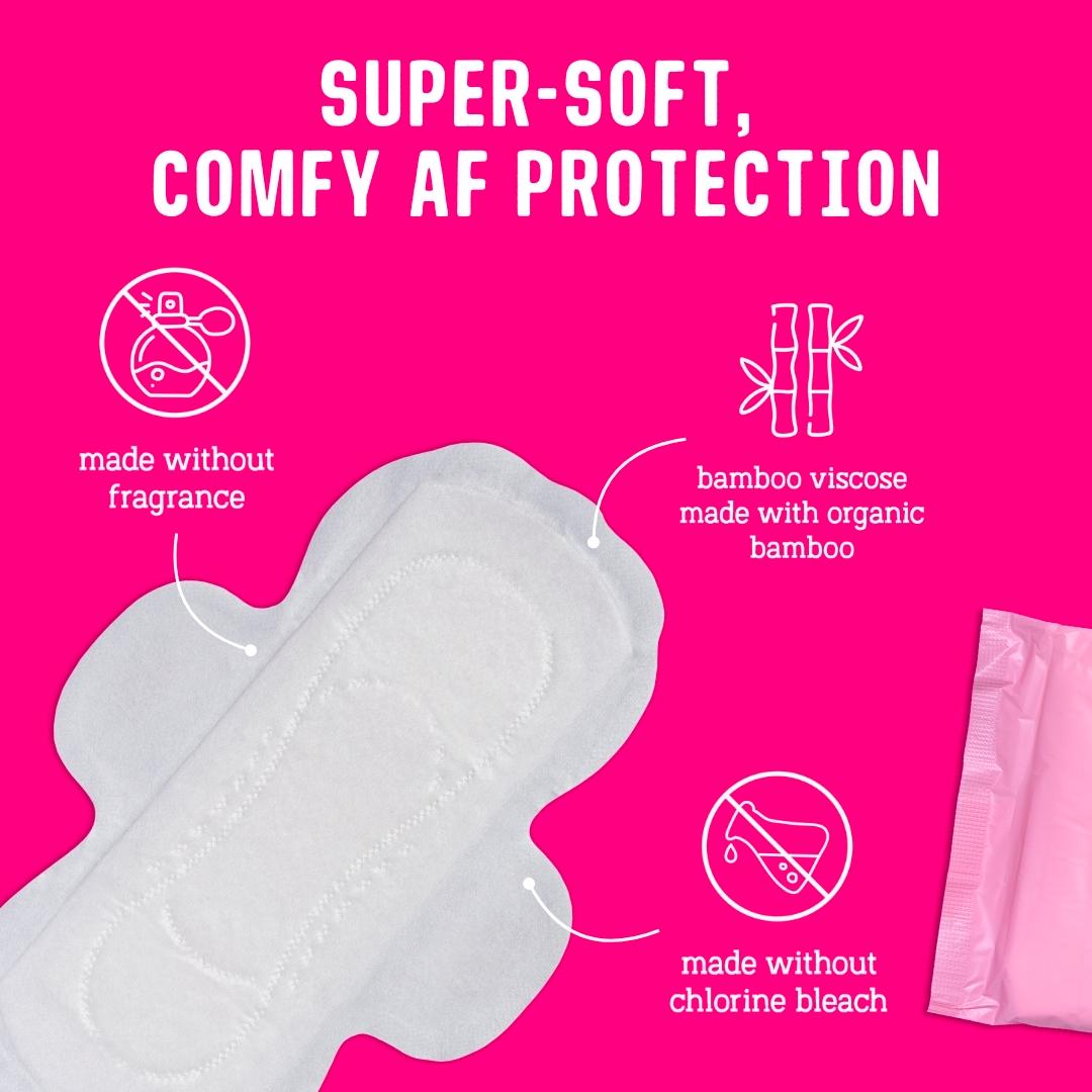 Flo Bamboo Super Absorbent Soft Thin Day Period Pads with Wings x16 thumbnail 2