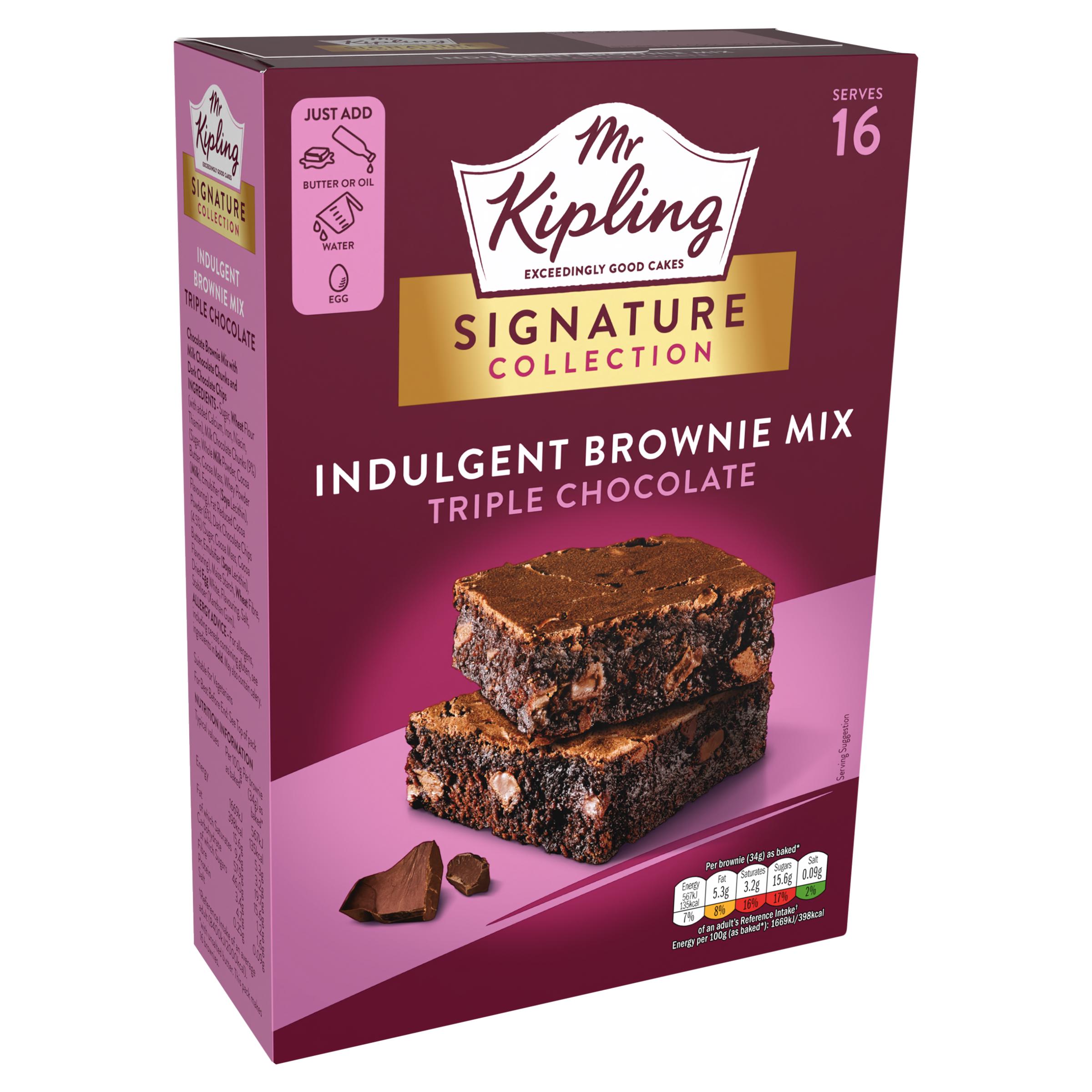 Mr Kipling Signature 379g Baking Triple Chocolate Brownie Cake Mix thumbnail 2
