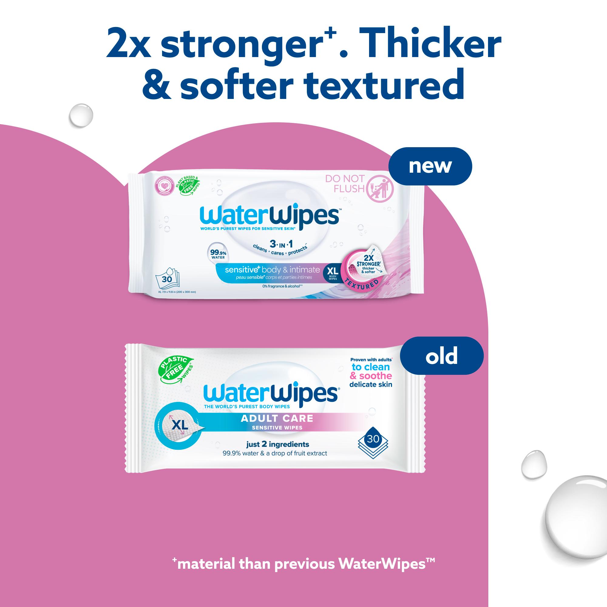 WaterWipes Adult Care Incontinence Sensitive Wipes x30 thumbnail 2