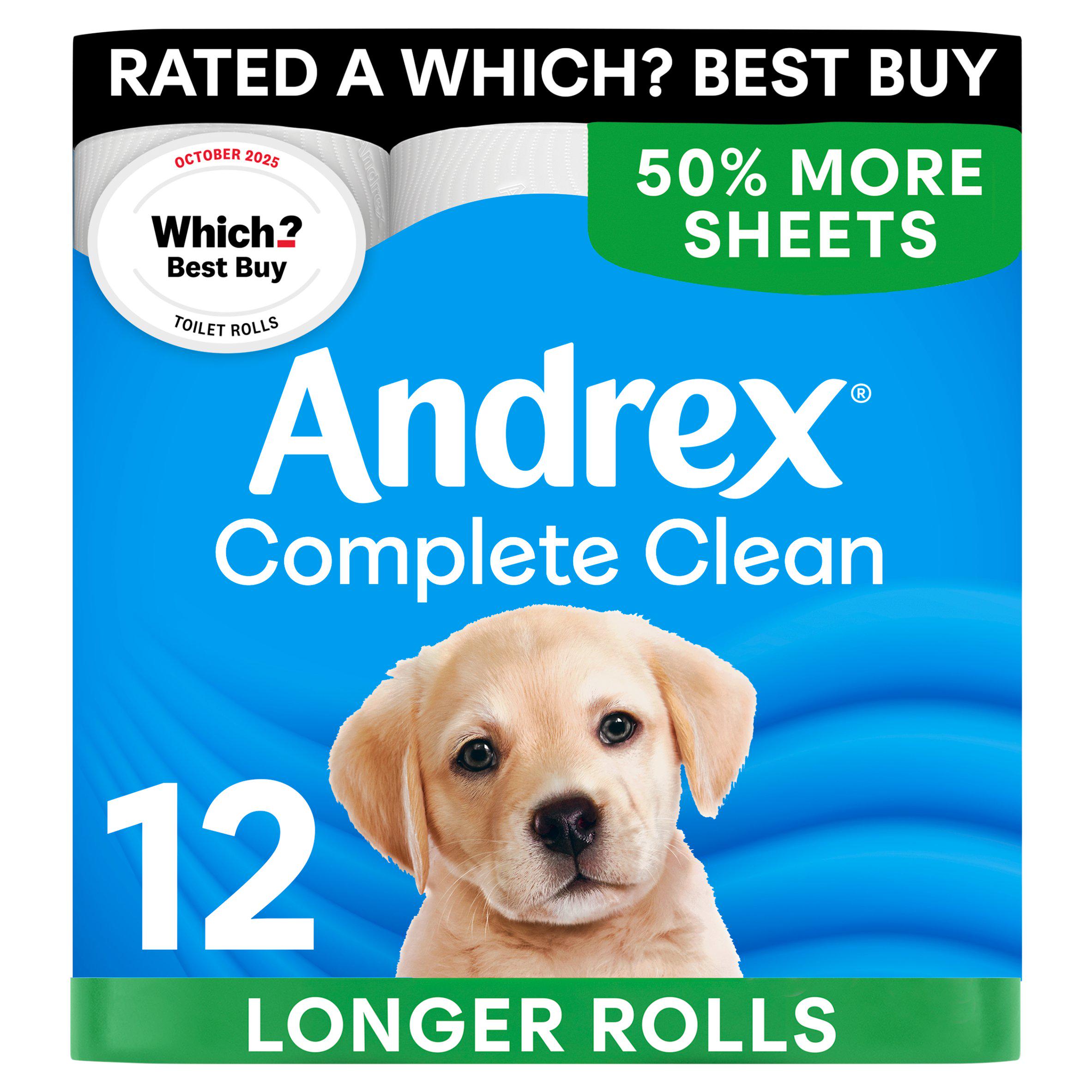 Andrex Complete Clean Mega Toilet Rolls x12