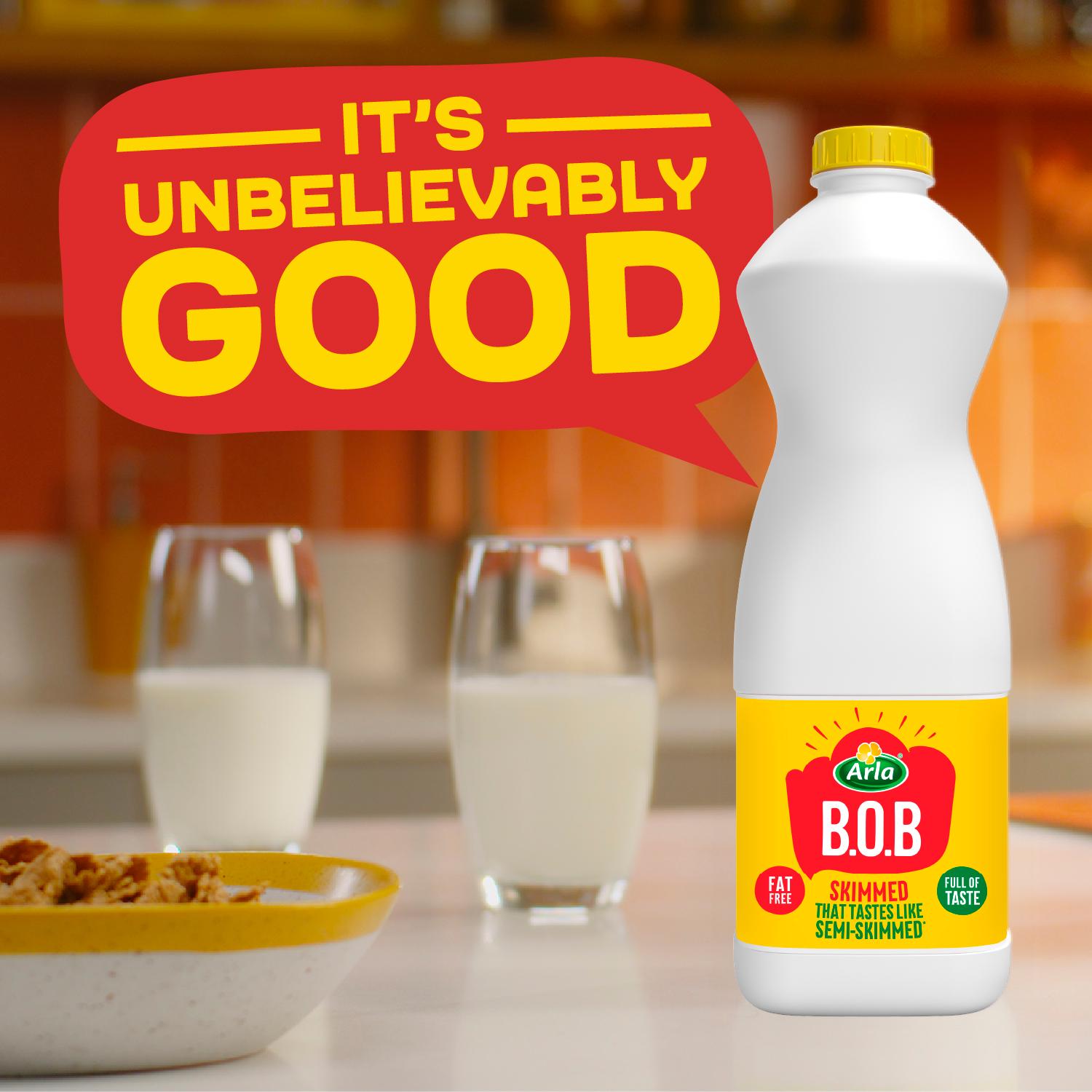 Arla BOB Skimmed Milk Tastes like Semi Skimmed 1L thumbnail 3
