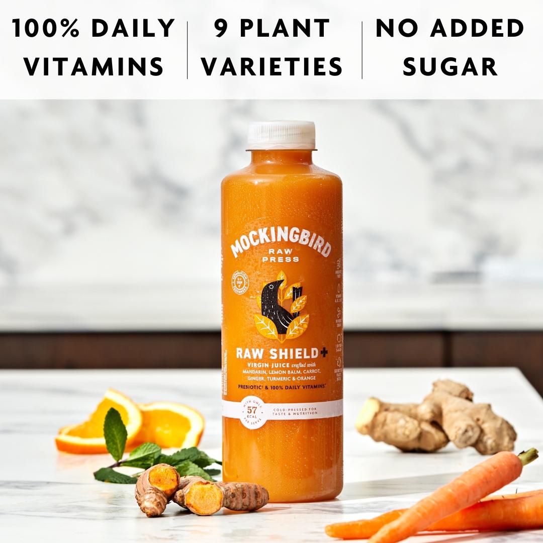 Mockingbird Raw Press 750ml Raw Shield, Carrot, Orange, Ginger with Vitamins Blend thumbnail 4
