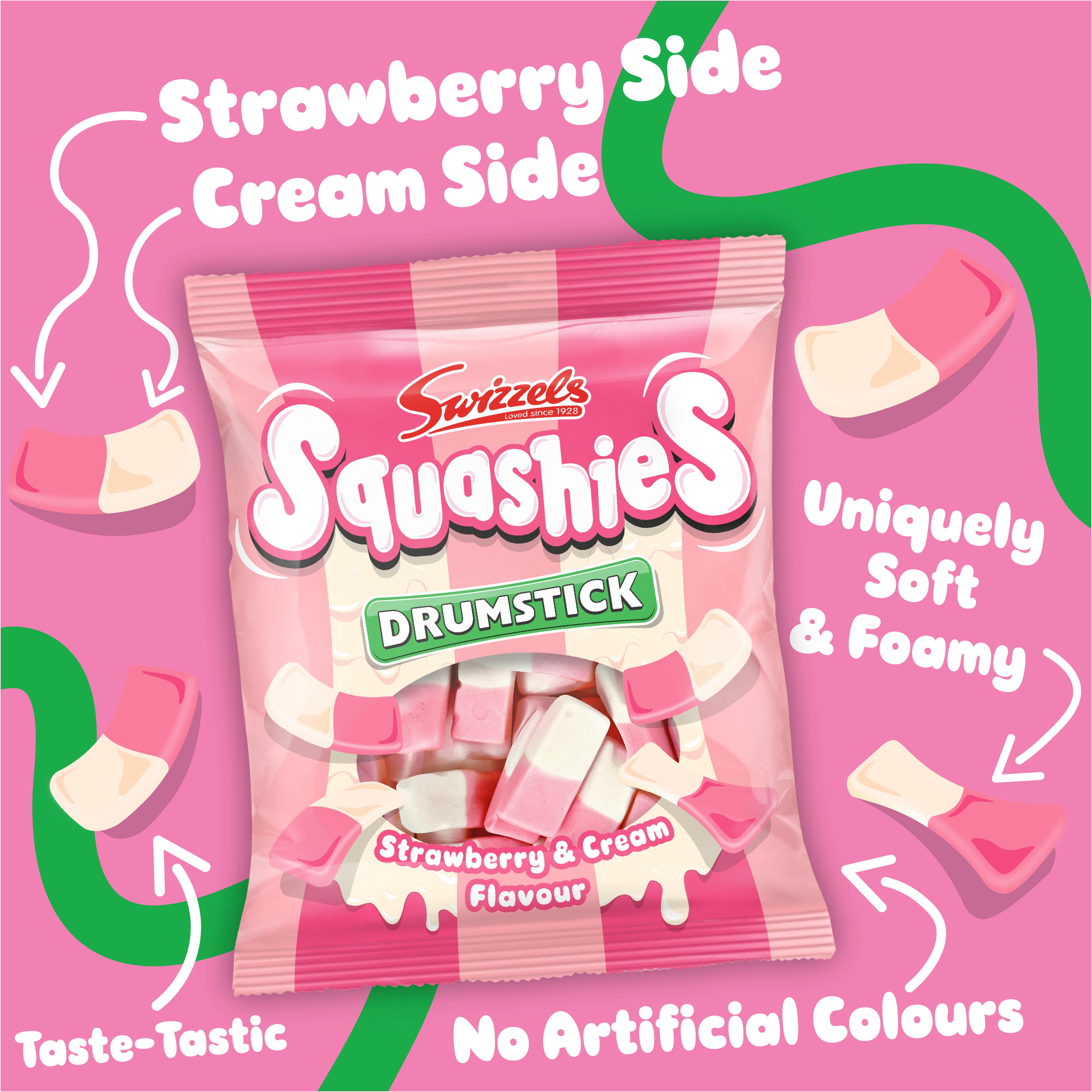 Swizzels Squashies Drumstick Strawberry & Cream Flavour 140g thumbnail 2