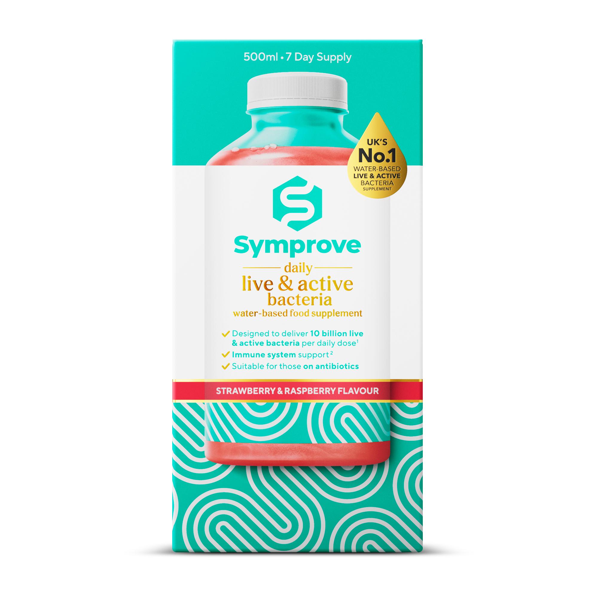Symprove Strawberry & Raspberry Flavour Water Based Food Supplement 500ml thumbnail 2